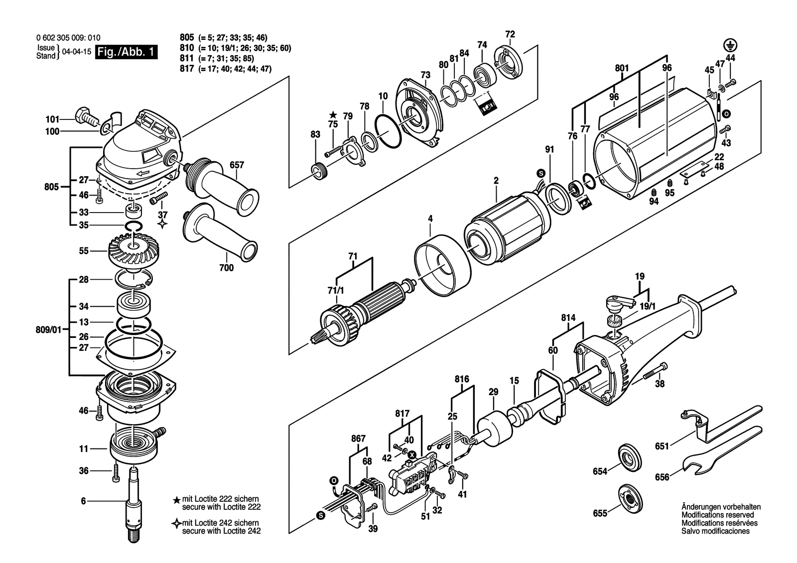 Bosch HWS 77/100 parts diagram, sheet 1