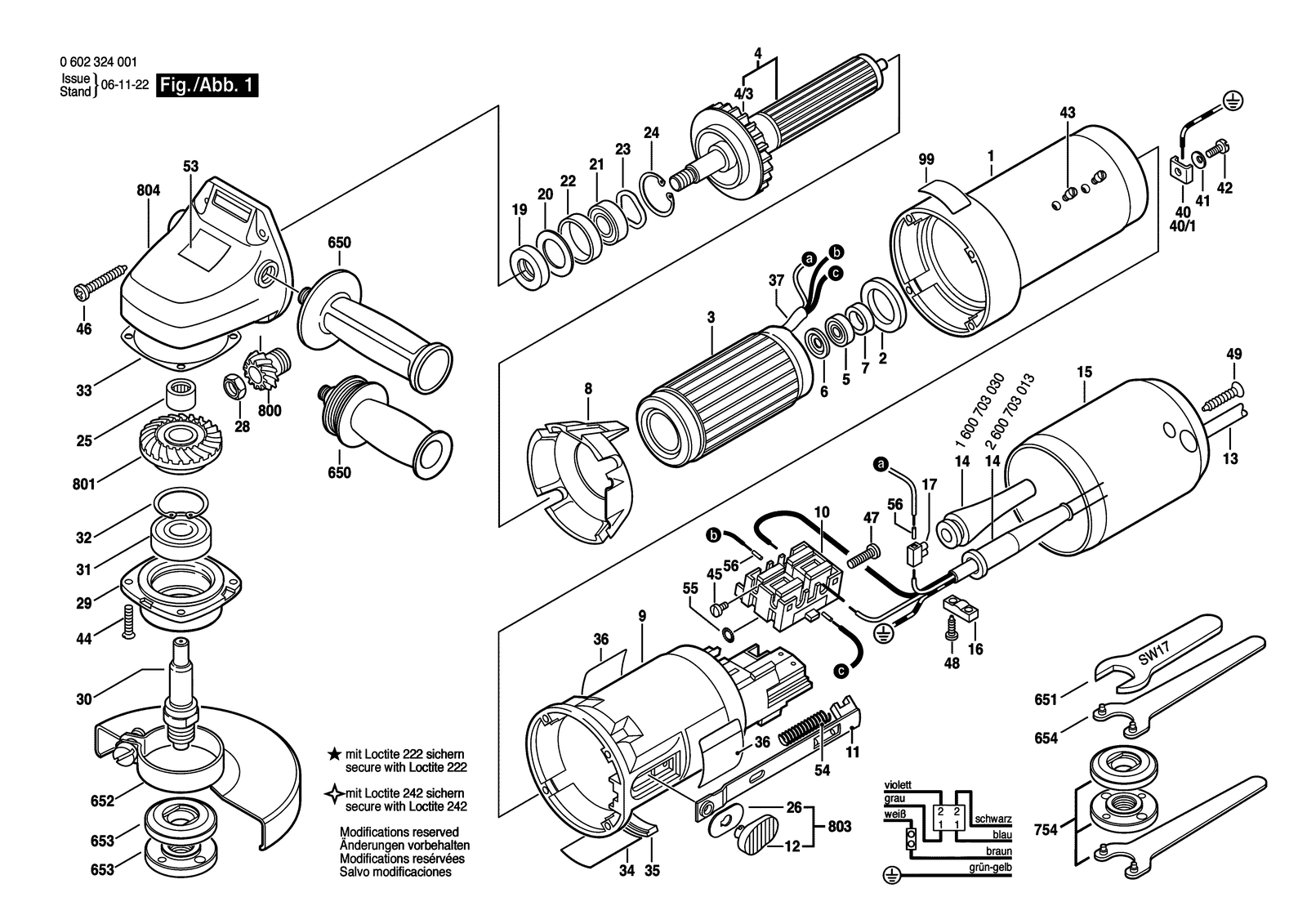 Bosch 0602324001 parts diagram, sheet 1
