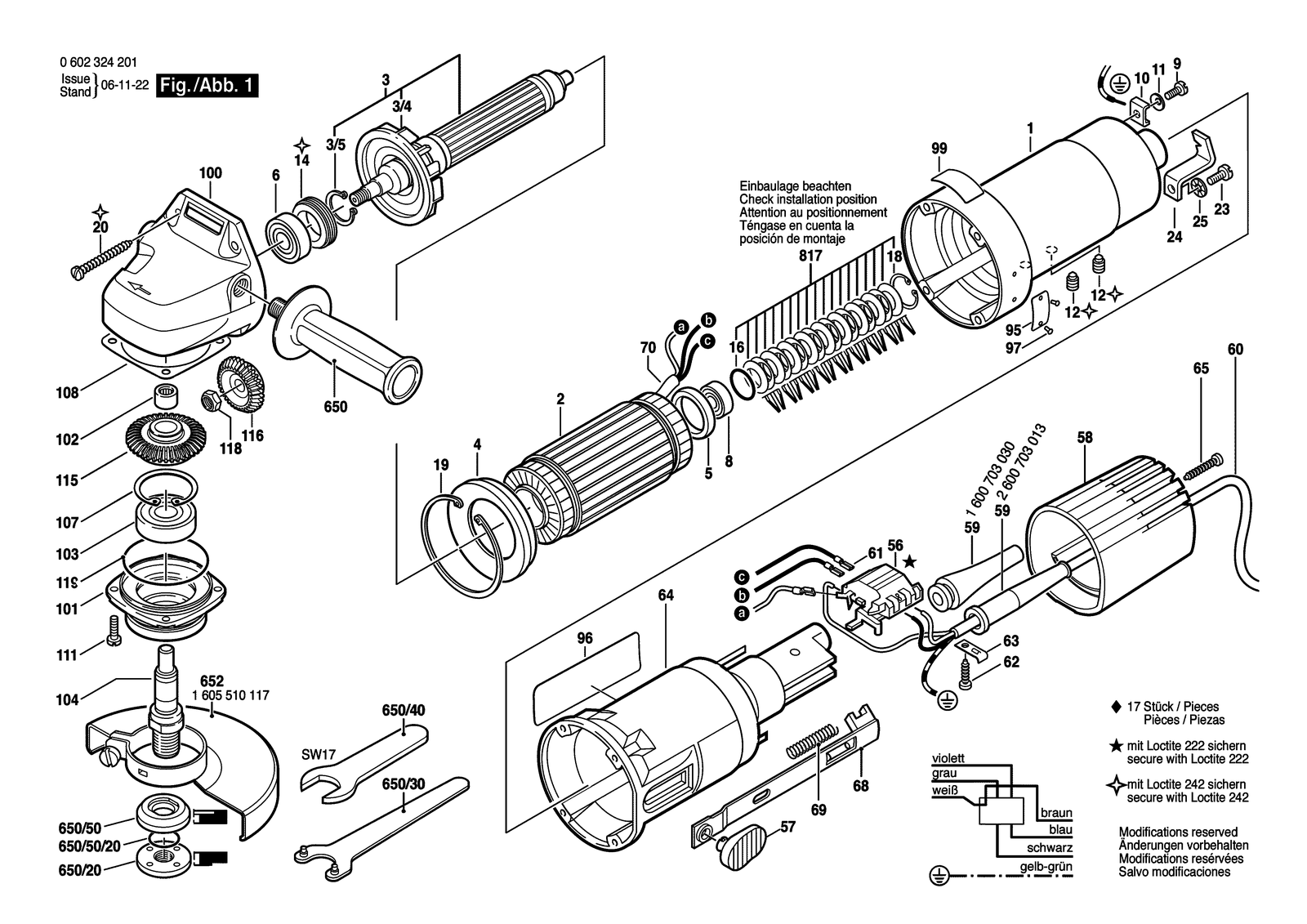 Bosch 0602324201 parts diagram, sheet 1