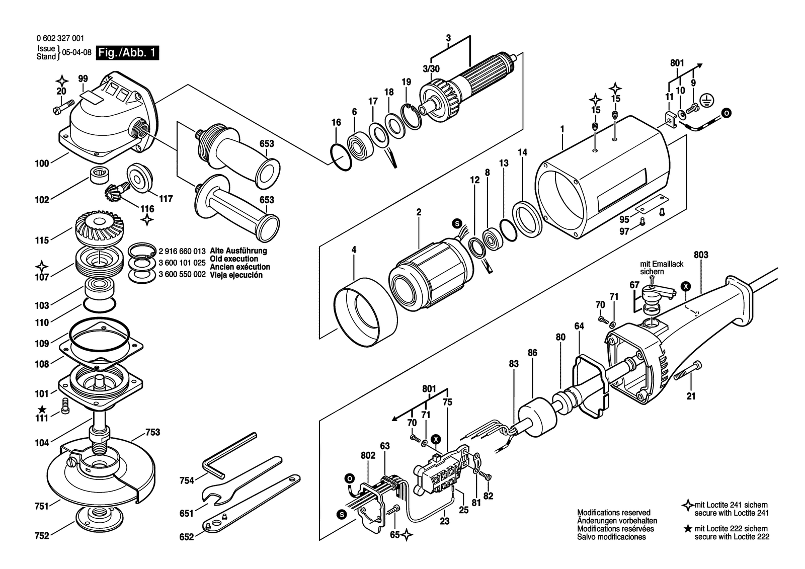 Bosch HWS 65/125 parts diagram, sheet 1