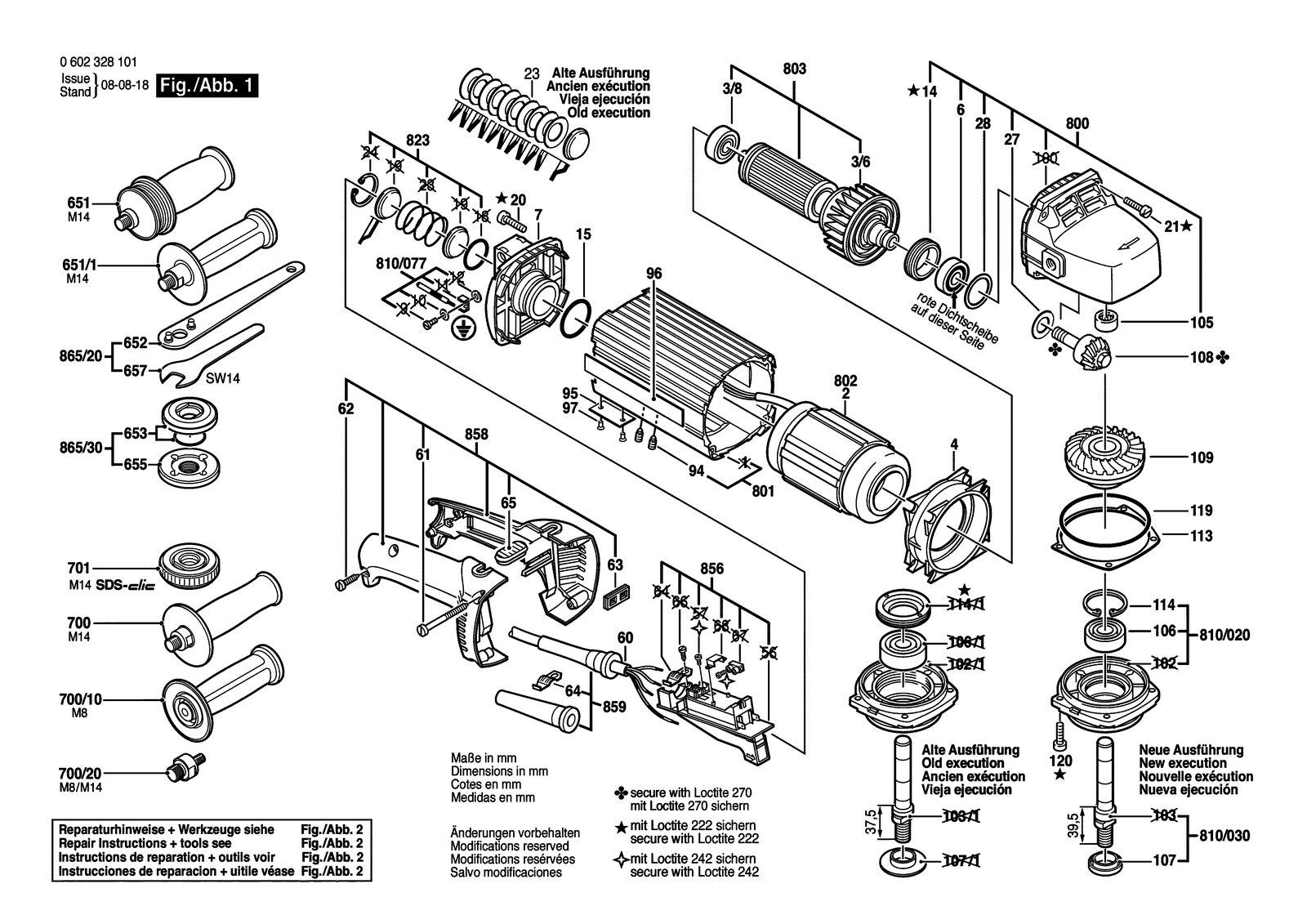 Bosch 0602328101 parts diagram, sheet 1