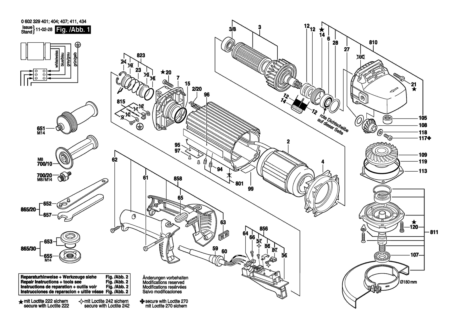 Bosch HWS 85/180 parts diagram, sheet 1