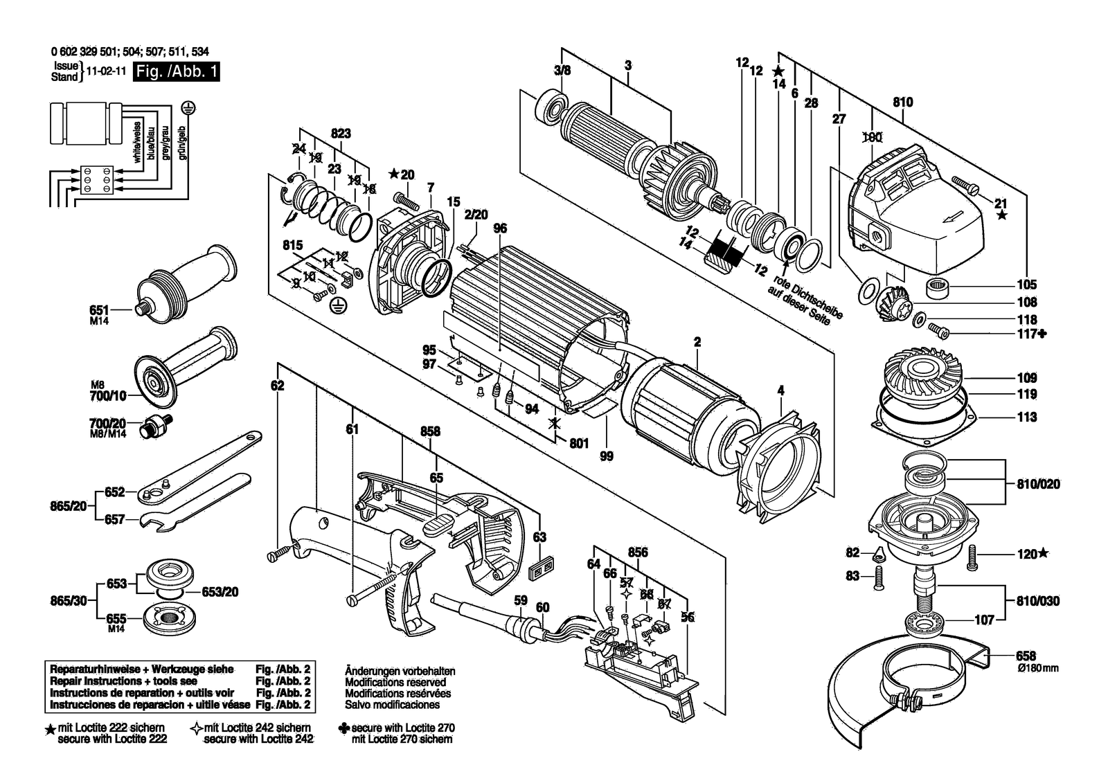 Bosch HWS 85/180 parts diagram, sheet 1
