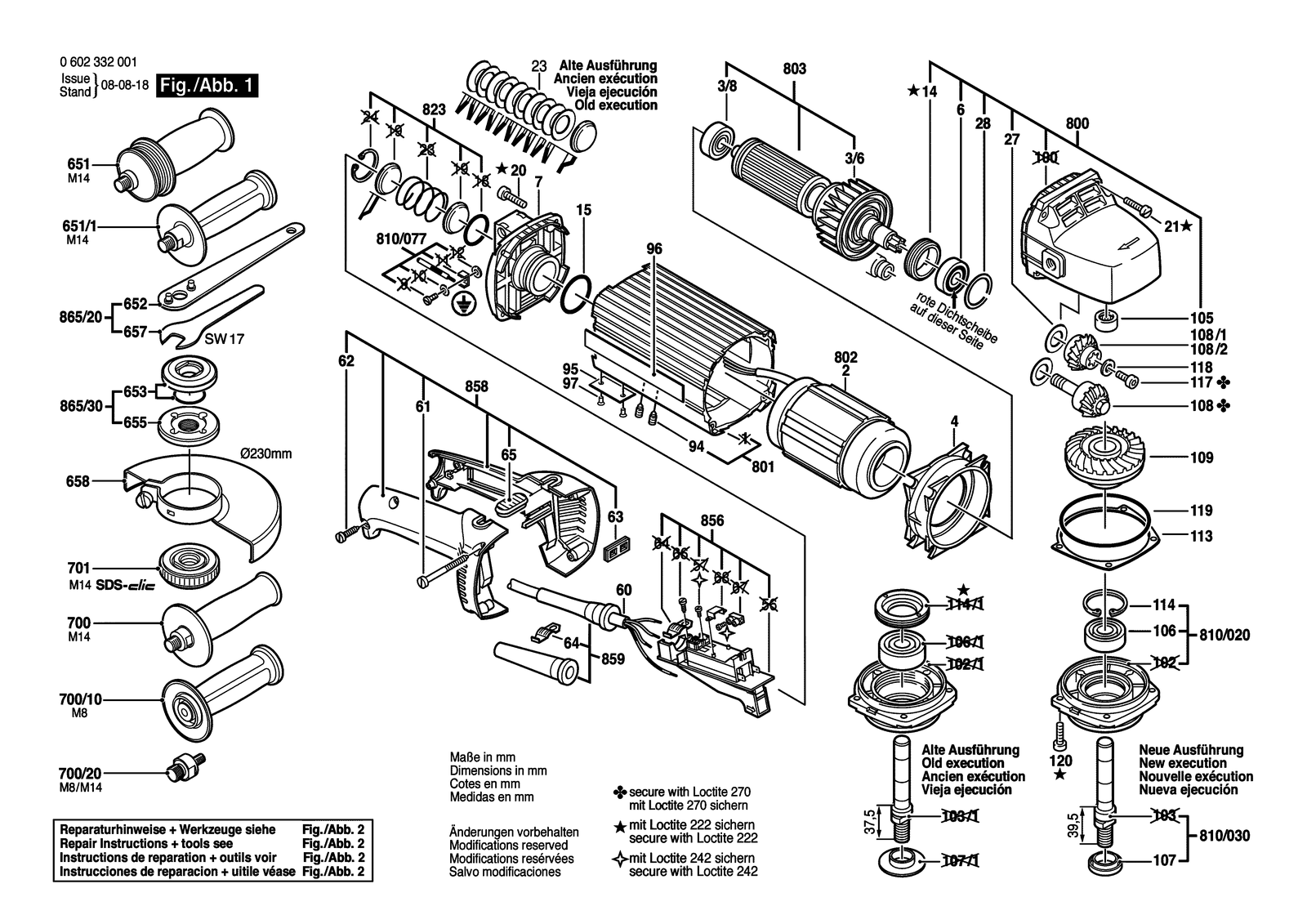 Bosch HWS 88/230 parts diagram, sheet 1