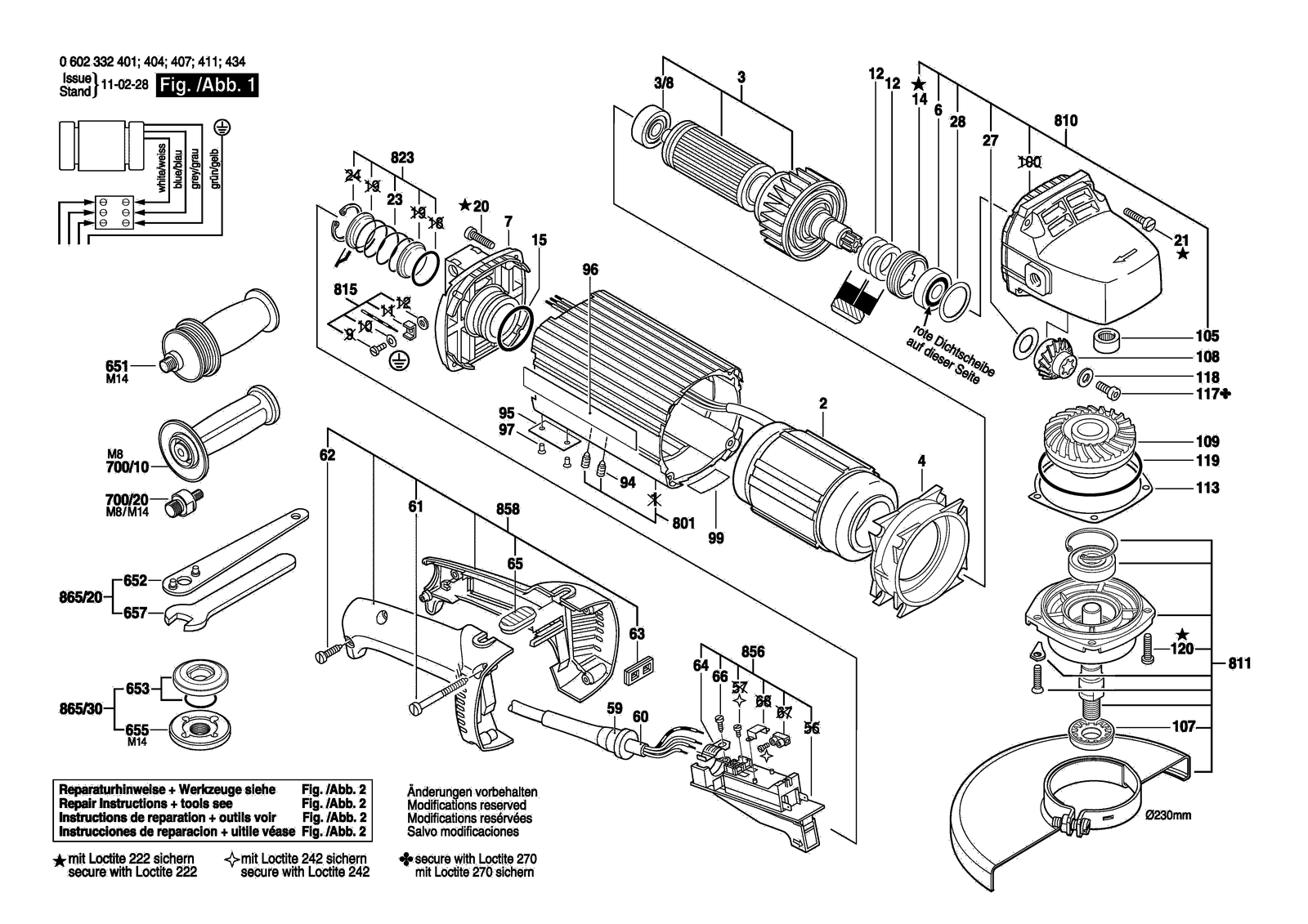Bosch HWS 88/230 parts diagram, sheet 1