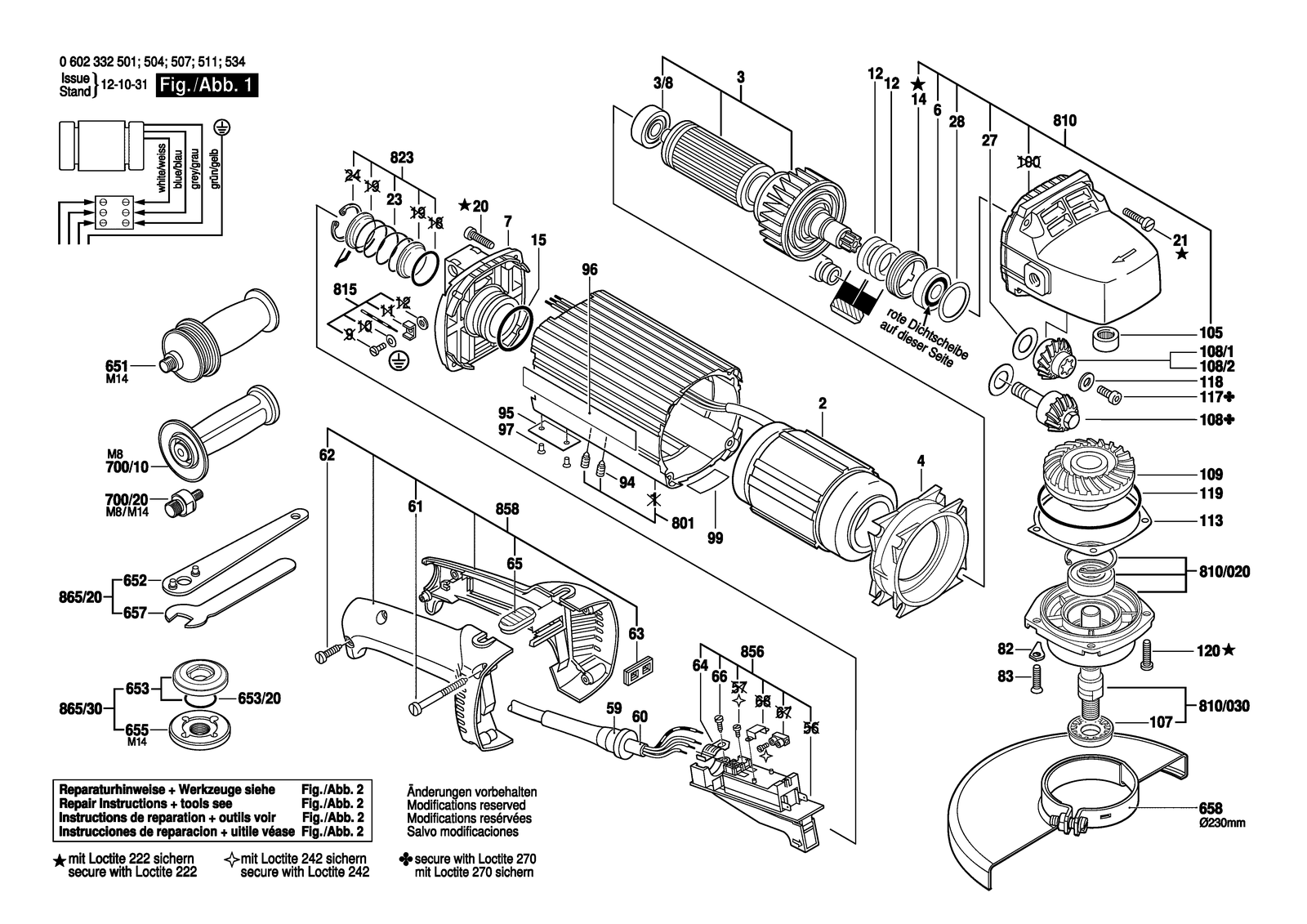 Bosch HWS 88/230 parts diagram, sheet 1