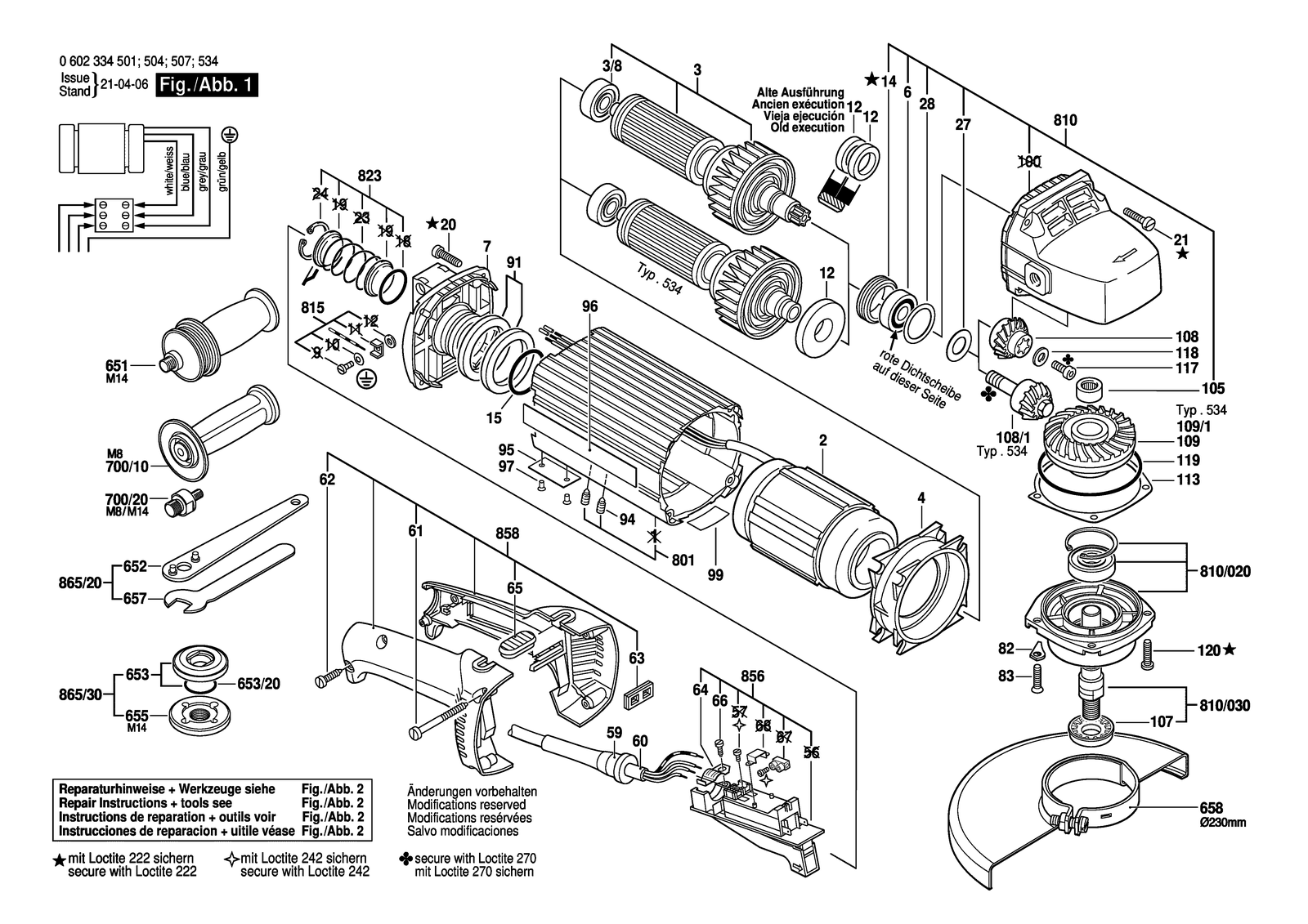 Bosch HWS 810/230 parts diagram, sheet 1