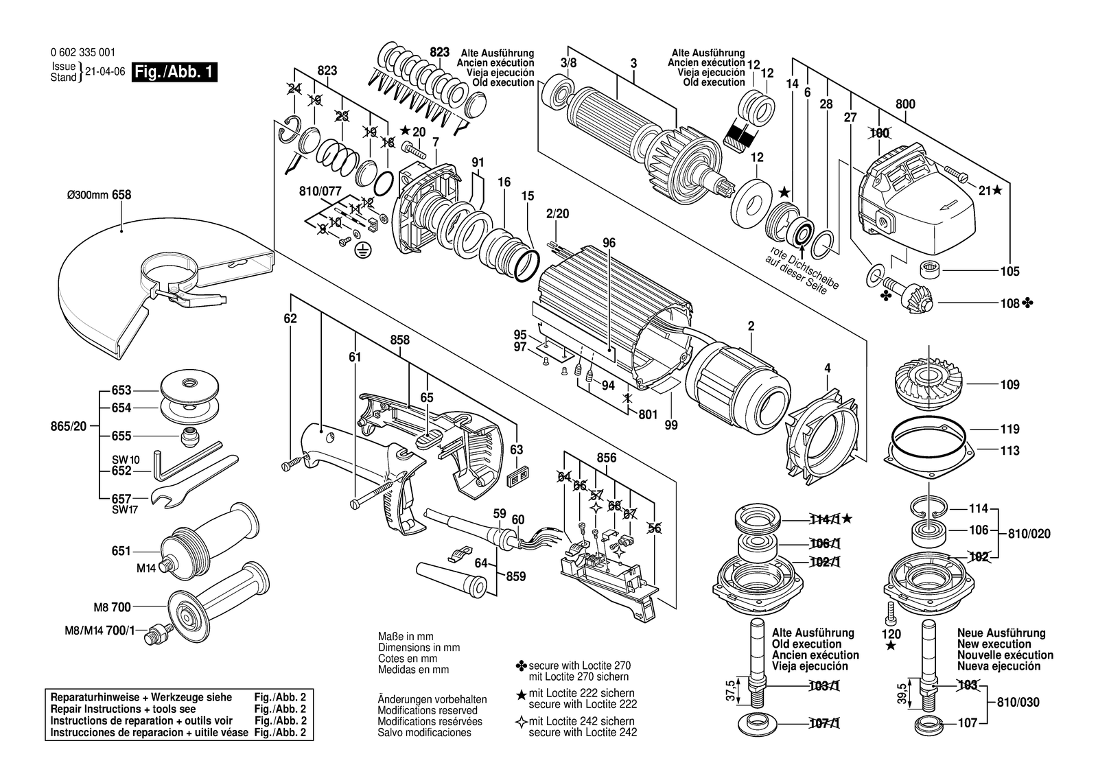 Bosch HWS 810/300 parts diagram, sheet 1