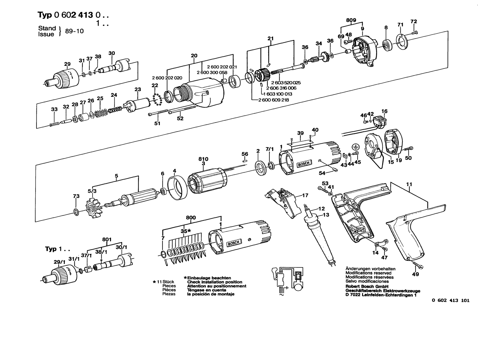 Bosch 0602413001 parts diagram, sheet 1