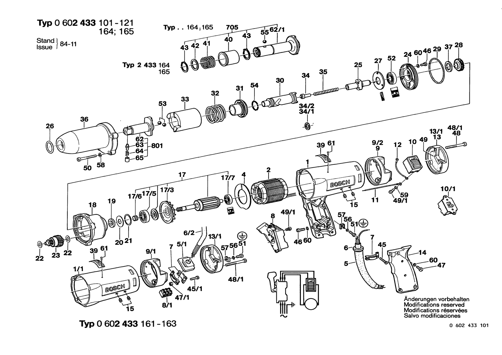 Bosch HSS 64 parts diagram, sheet 1