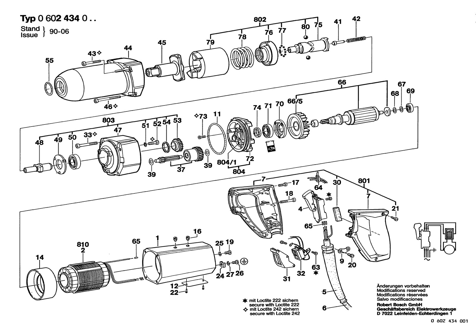 Bosch 0602434001 parts diagram, sheet 1