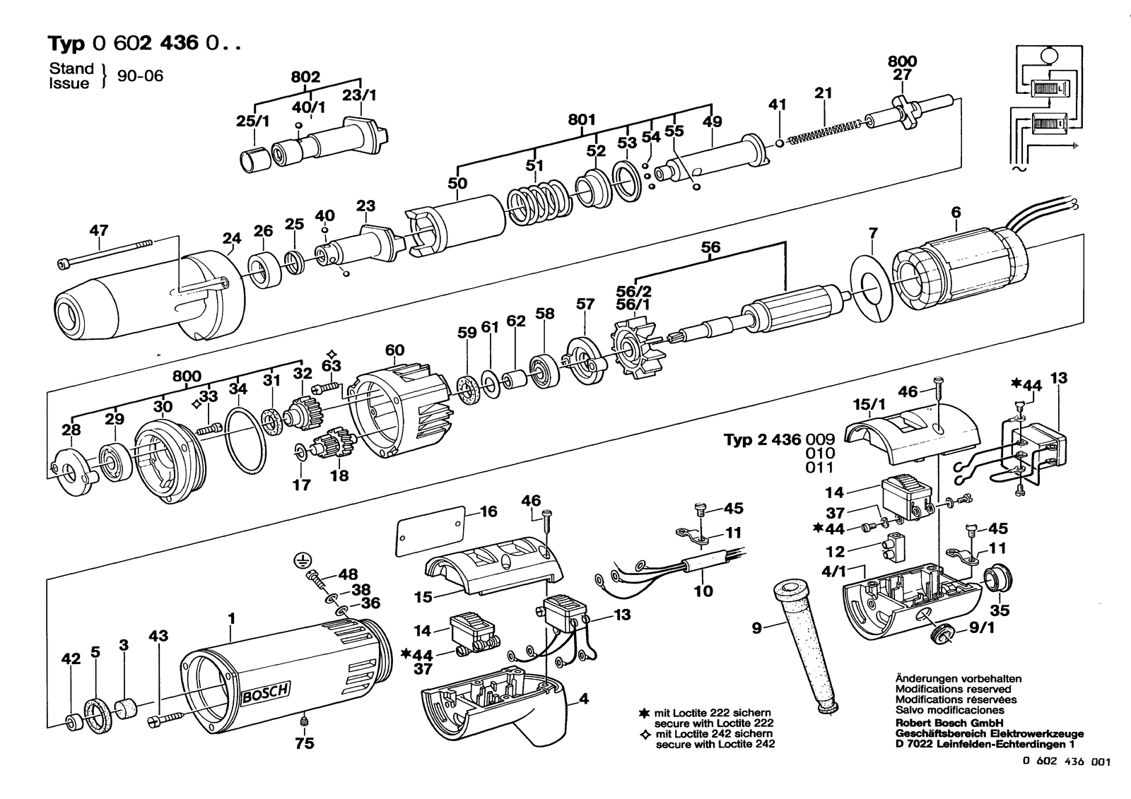 Bosch 0602436075 parts diagram, sheet 1