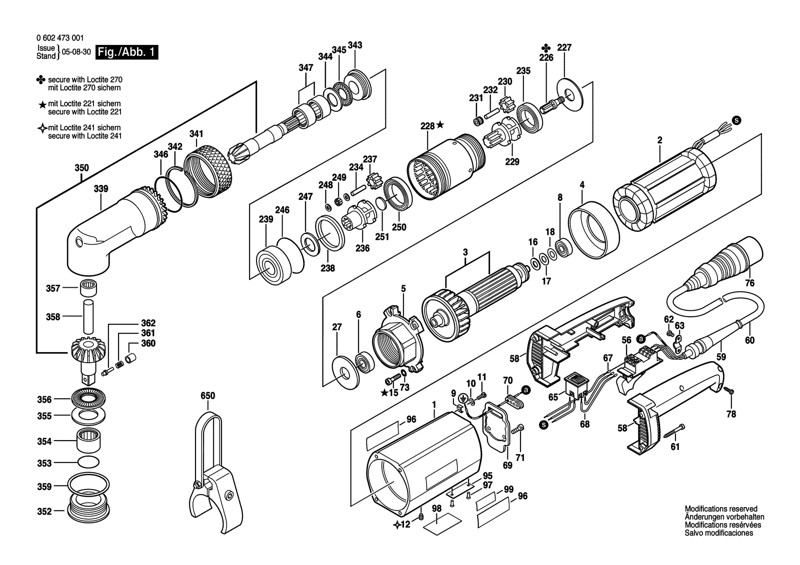 Bosch 0602473001 parts diagram, sheet 1