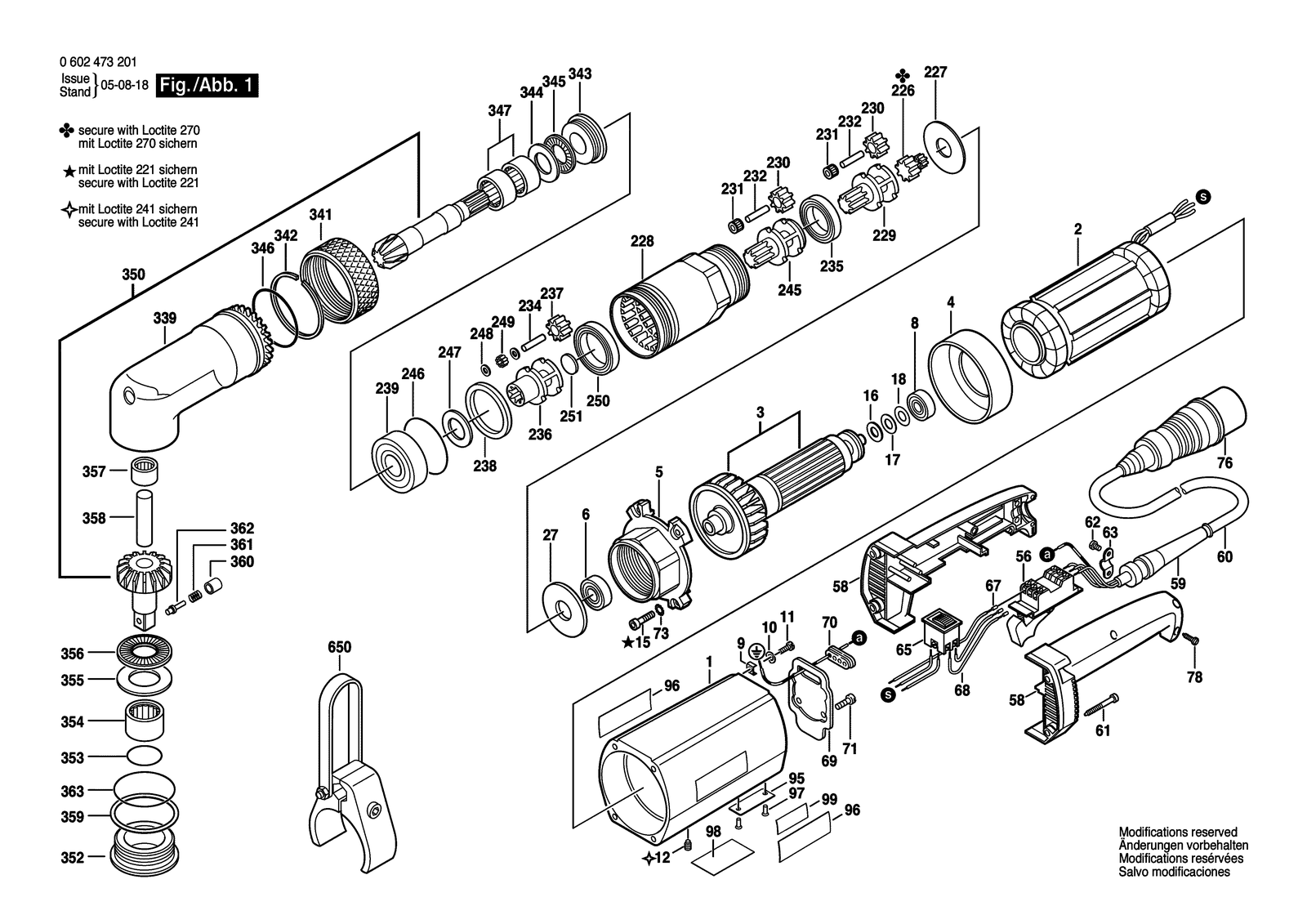 Bosch 0602473201 parts diagram, sheet 1