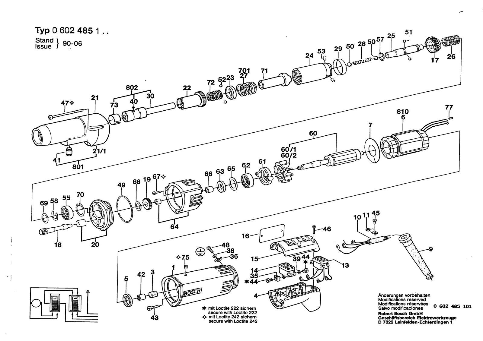 Bosch HSR 44-A parts diagram, sheet 1