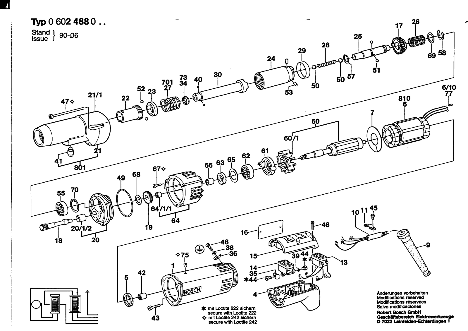 Bosch 0602488001 parts diagram, sheet 1