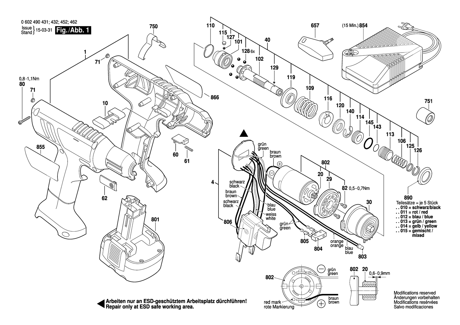 Bosch EXACT 6 parts diagram, sheet 1