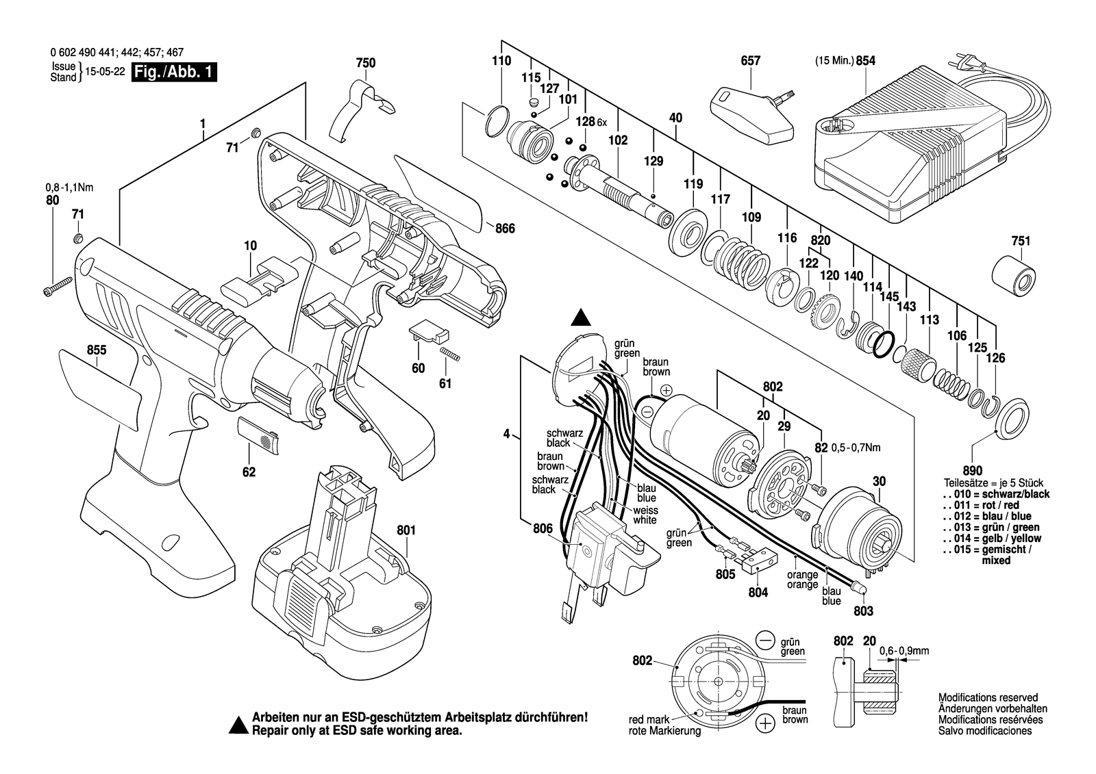Bosch EXACT 12 parts diagram, sheet 1