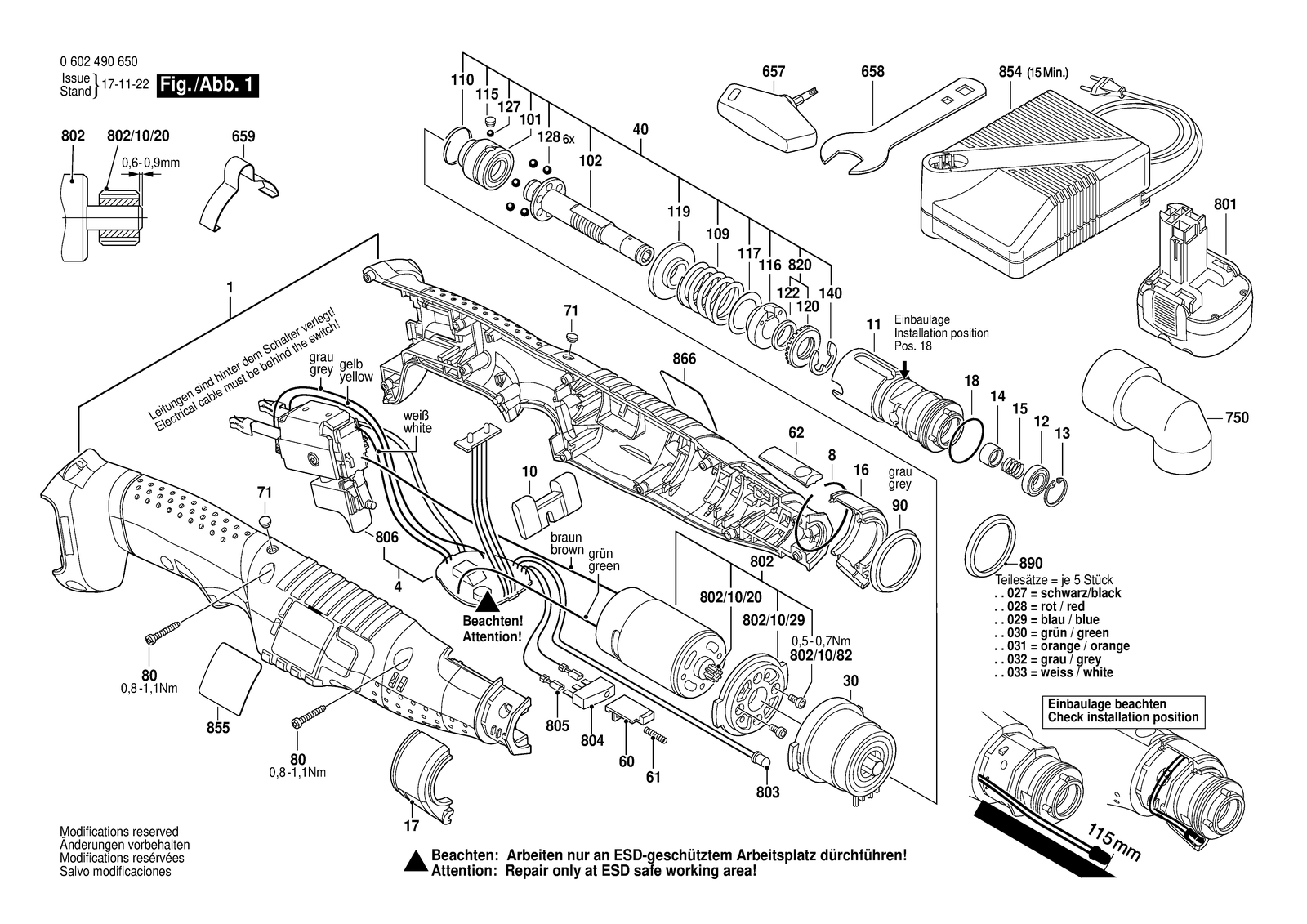 Bosch ANGLE EXACT 14 CF parts diagram, sheet 1