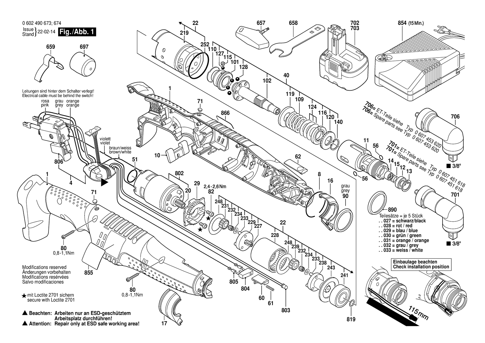 Bosch ANGLE EXACT 23 parts diagram, sheet 1