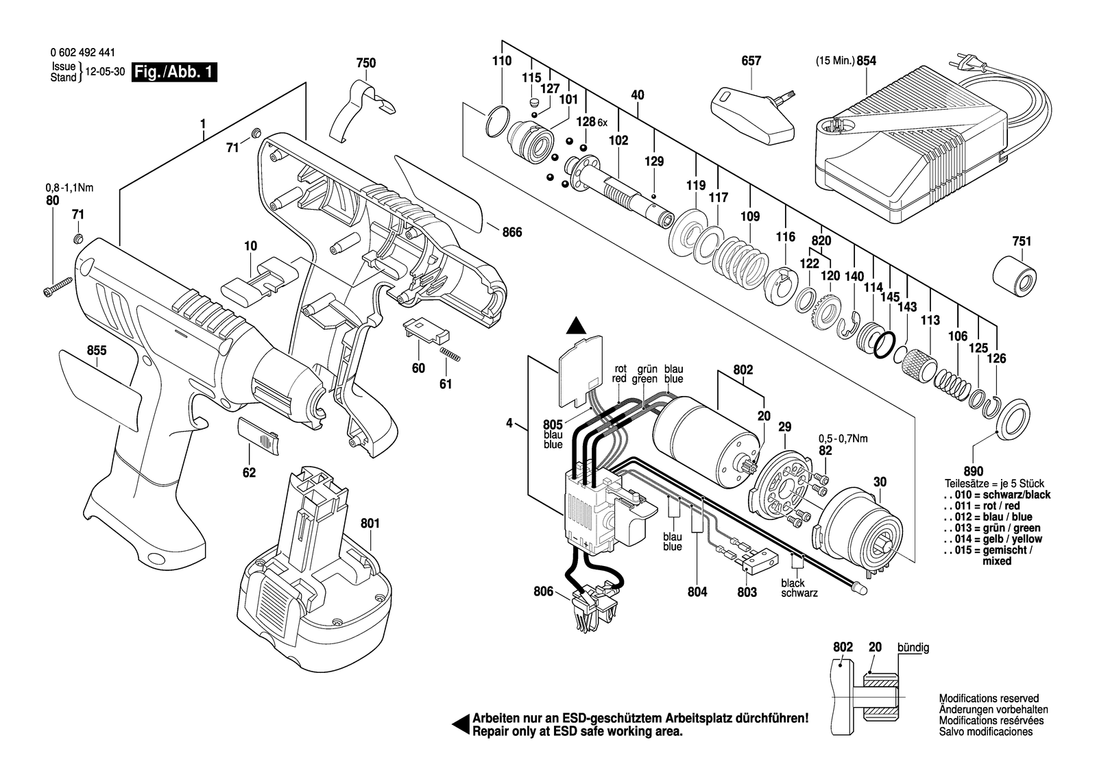 Bosch EXACT 212 parts diagram, sheet 1