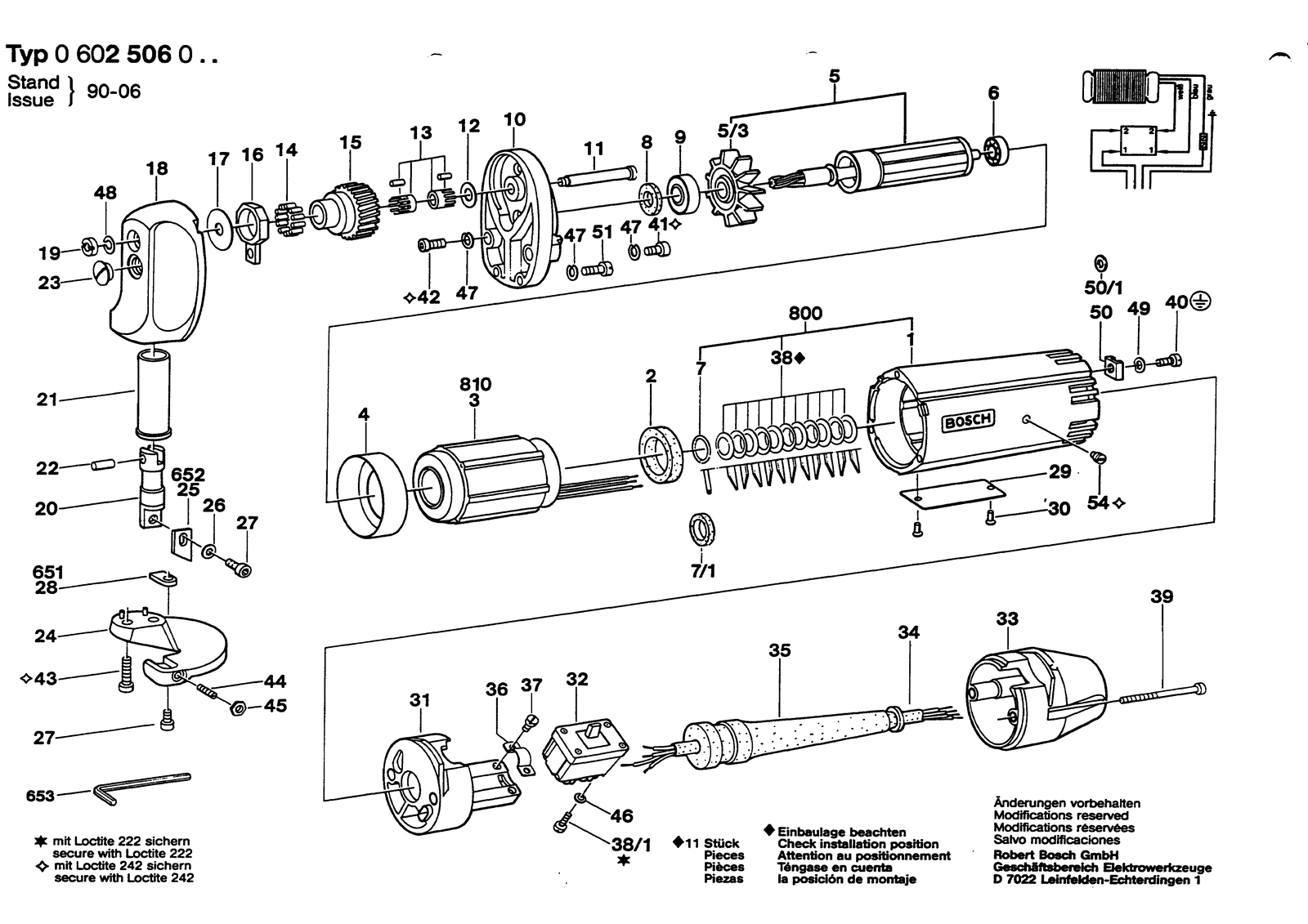 Bosch 0602506001 parts diagram, sheet 1