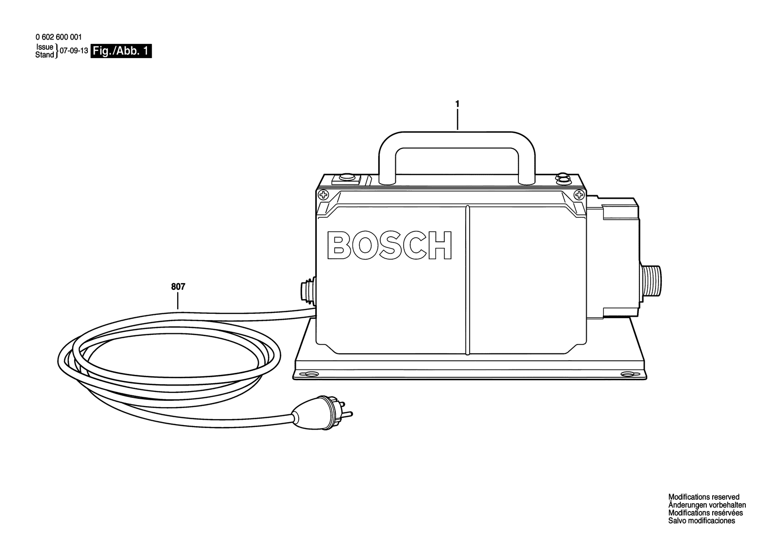 Bosch Workster parts diagram, sheet 1