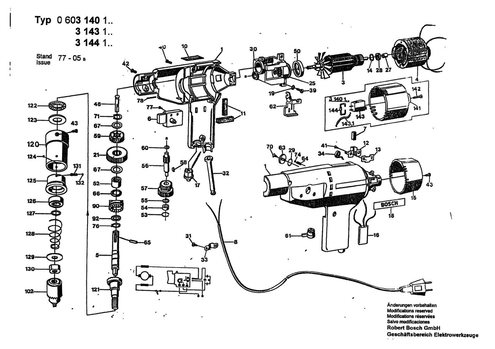 Bosch E 41 SB parts diagram, sheet 1
