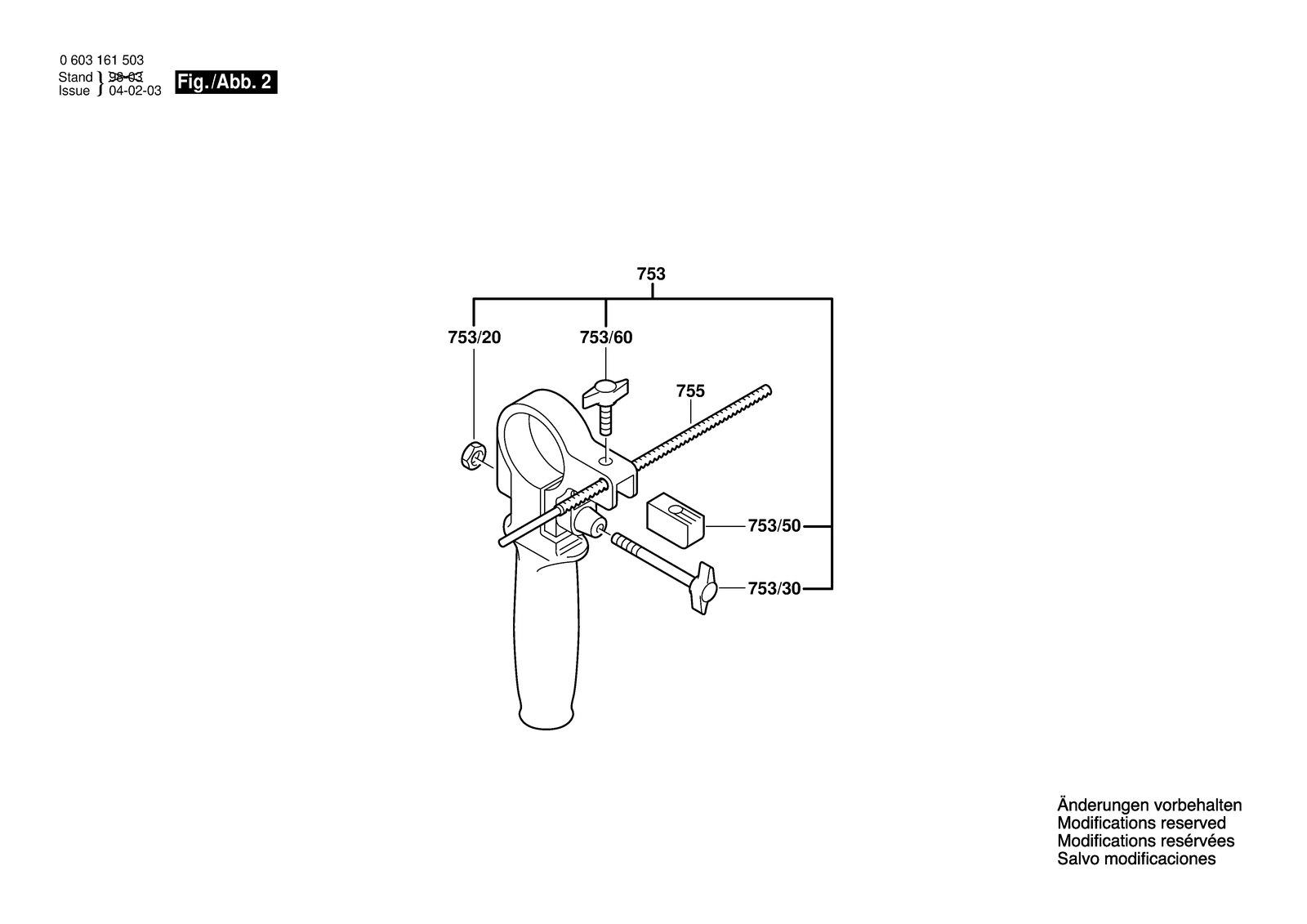 Bosch CSB 650-2 RE parts diagram, sheet 2