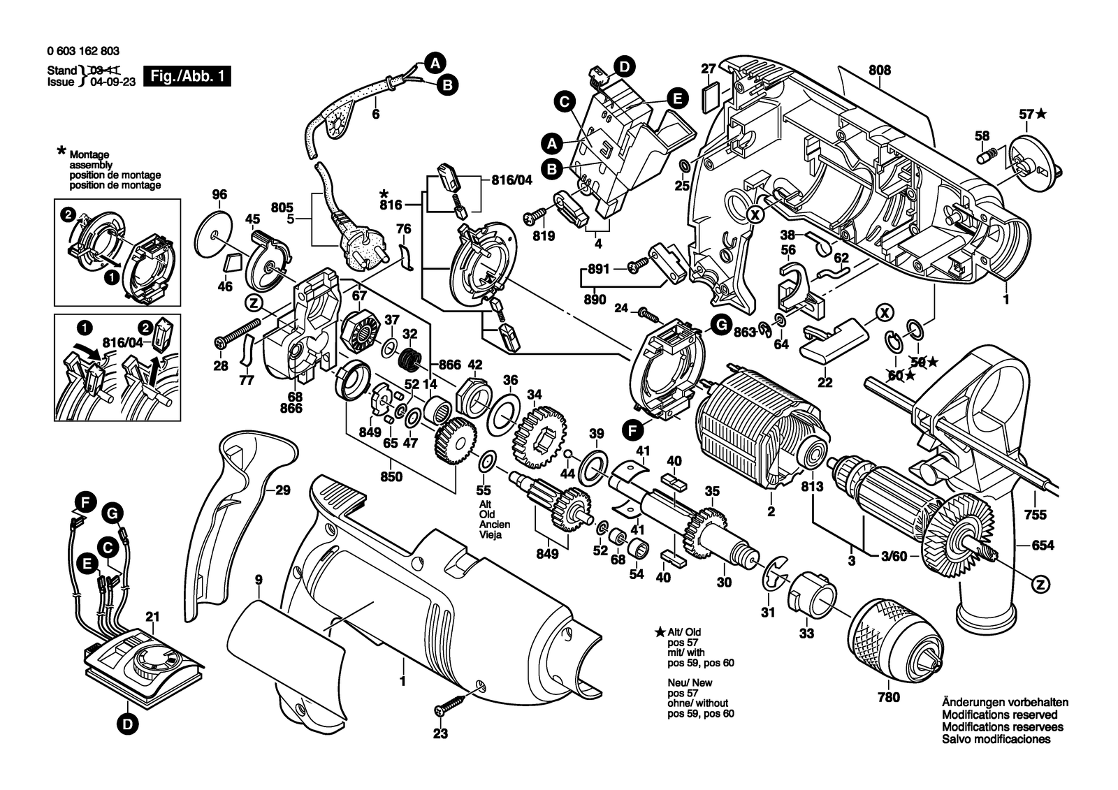 Bosch PSB 730-2 RPE parts diagram, sheet 1