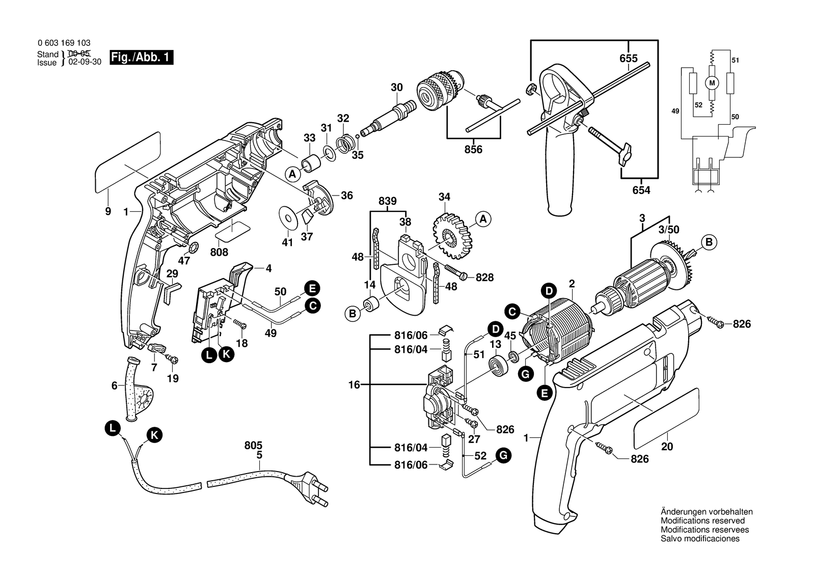 Bosch CSB 550-2 parts diagram, sheet 1