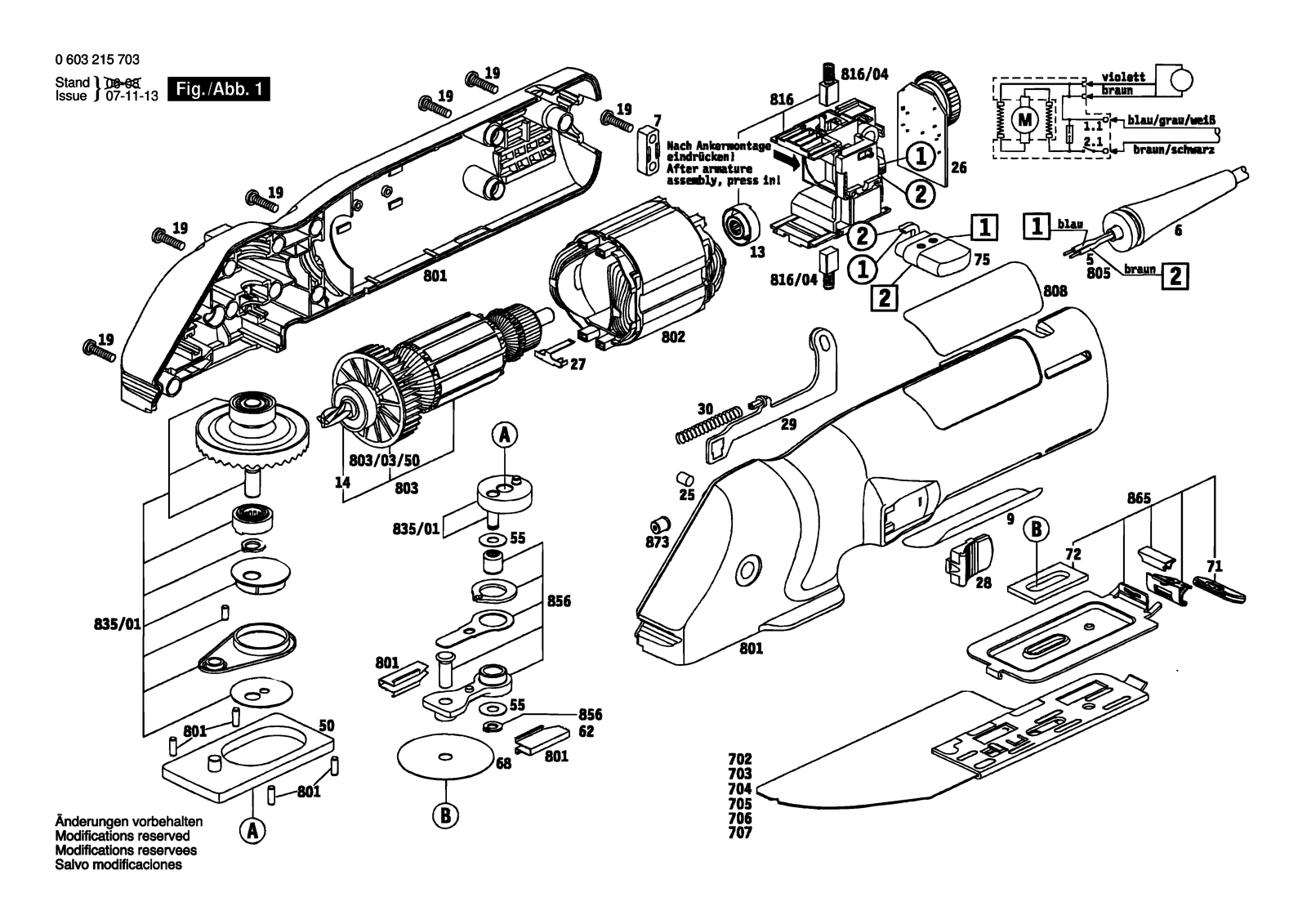 Bosch PFS 280 E parts diagram, sheet 1