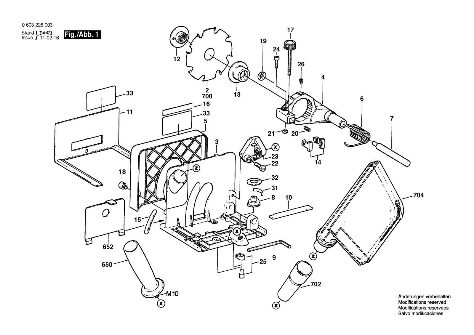 Bosch PSF 22 parts diagram, sheet 1