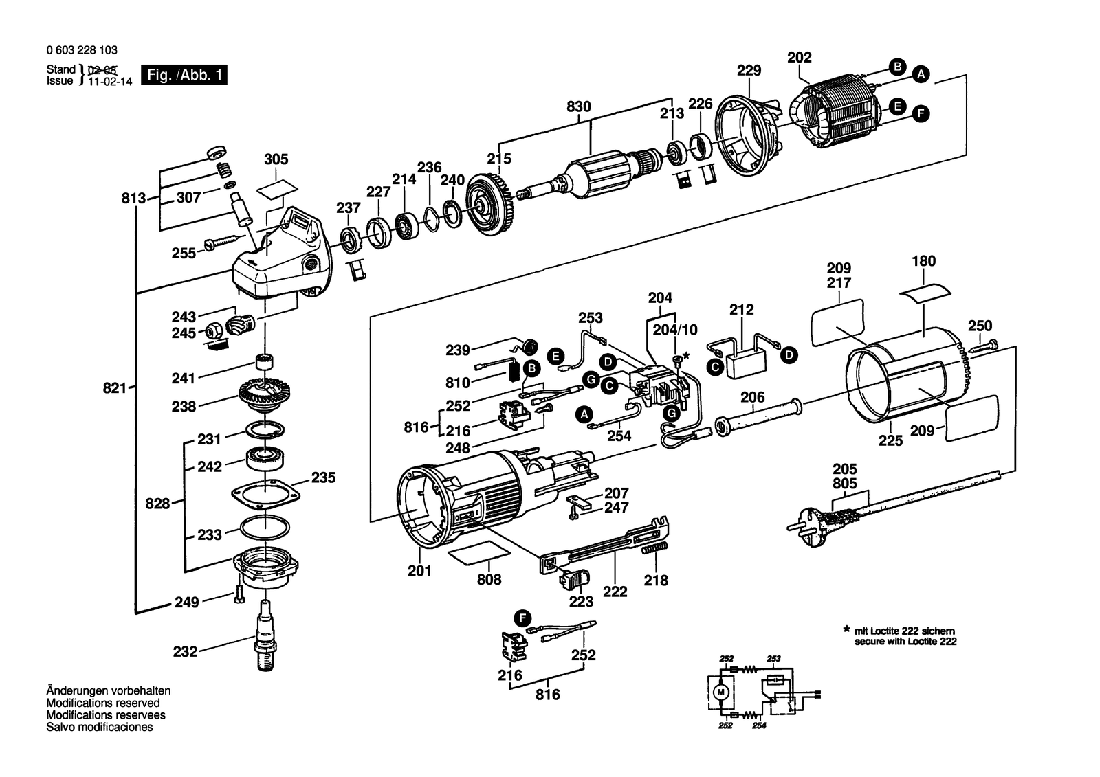 Bosch PSF 22 A parts diagram, sheet 1