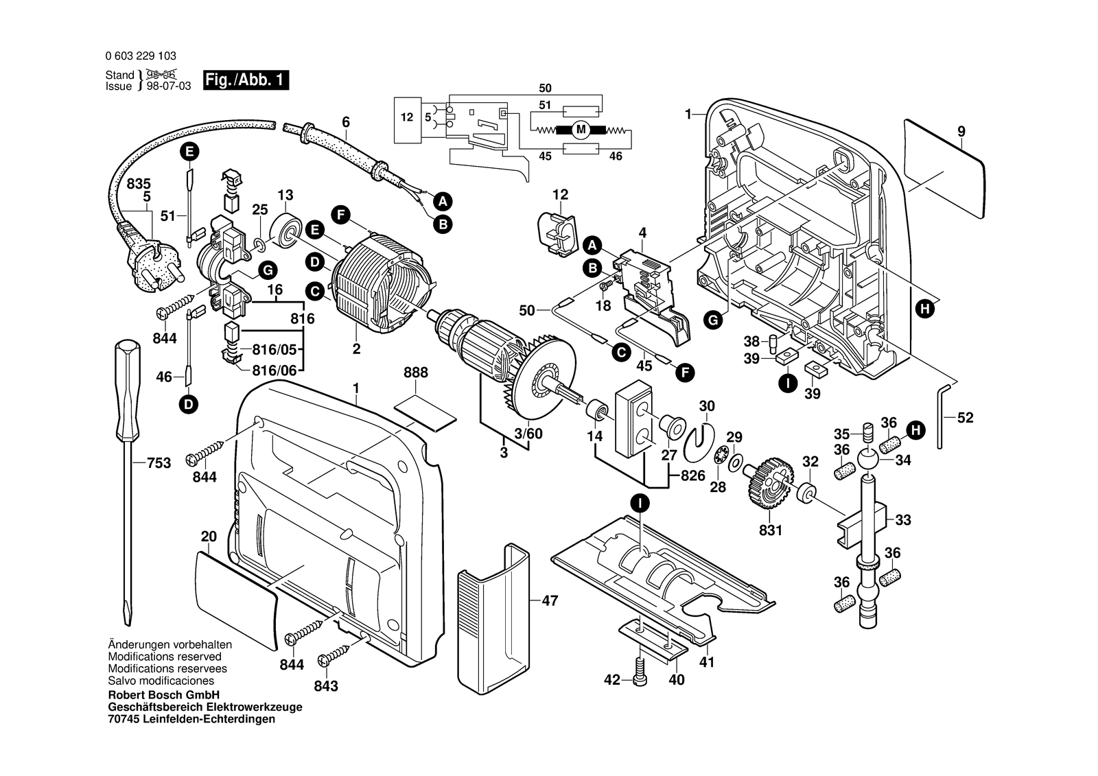Bosch PST 50 A parts diagram, sheet 1