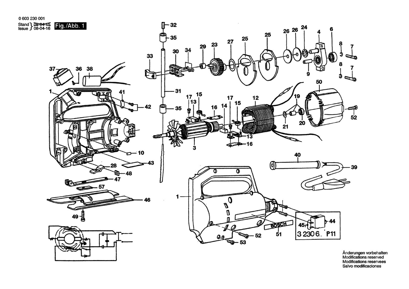 Bosch P 10 parts diagram, sheet 1
