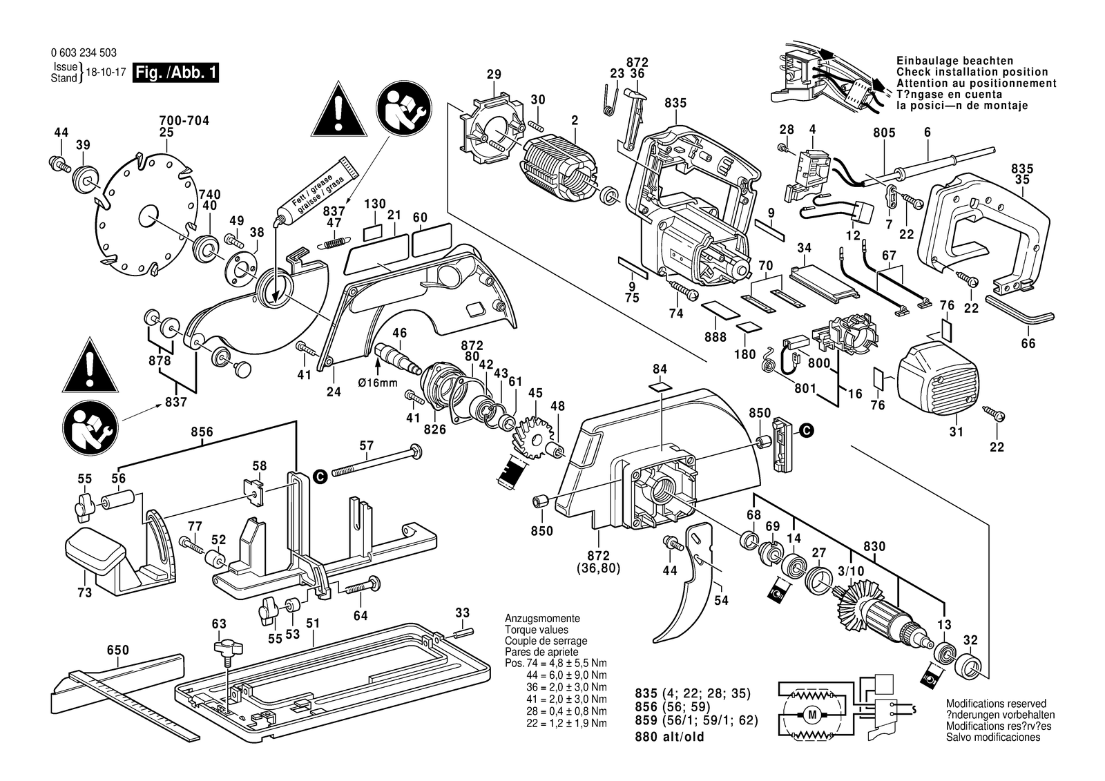 Bosch PKS 66 parts diagram, sheet 1