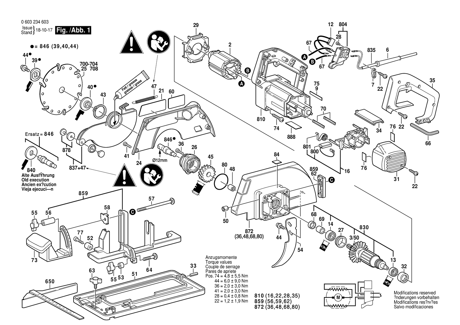 Bosch PKS 66 parts diagram, sheet 1