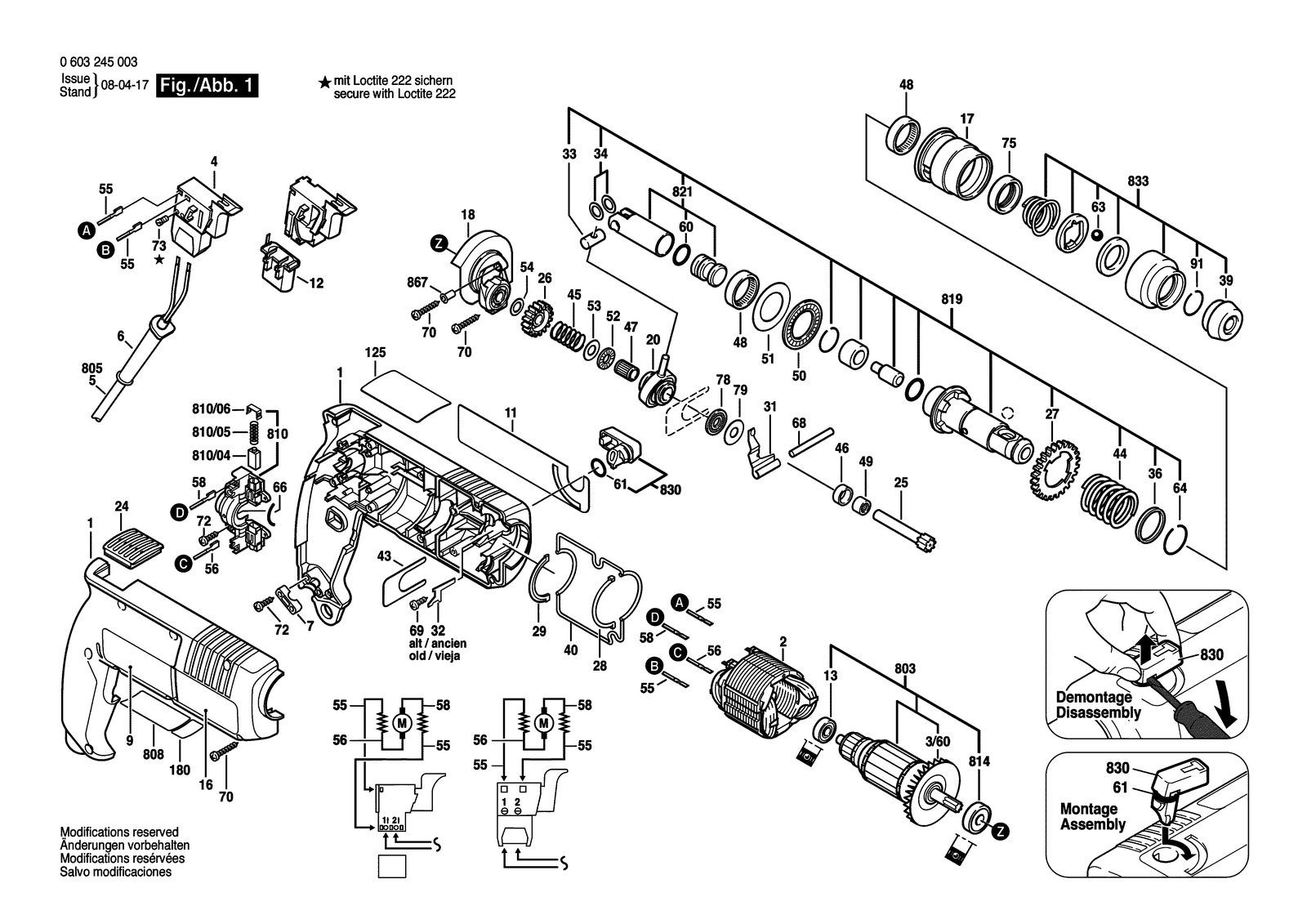 Bosch GBH 18 parts diagram, sheet 1