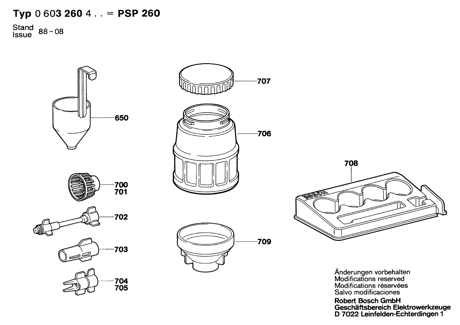 Bosch PSP 260 parts diagram, sheet 2