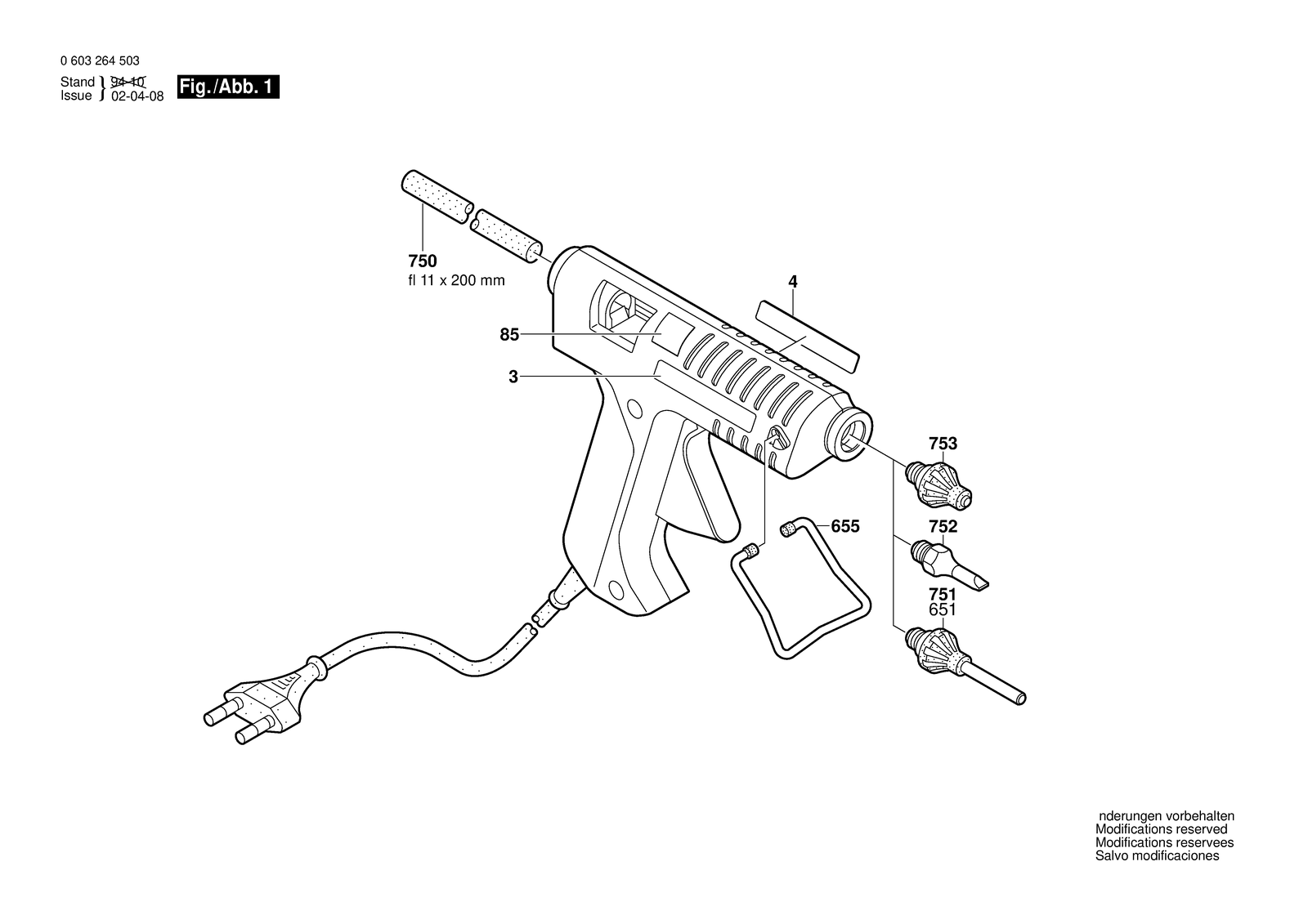 Bosch PKP 18 E parts diagram, sheet 1