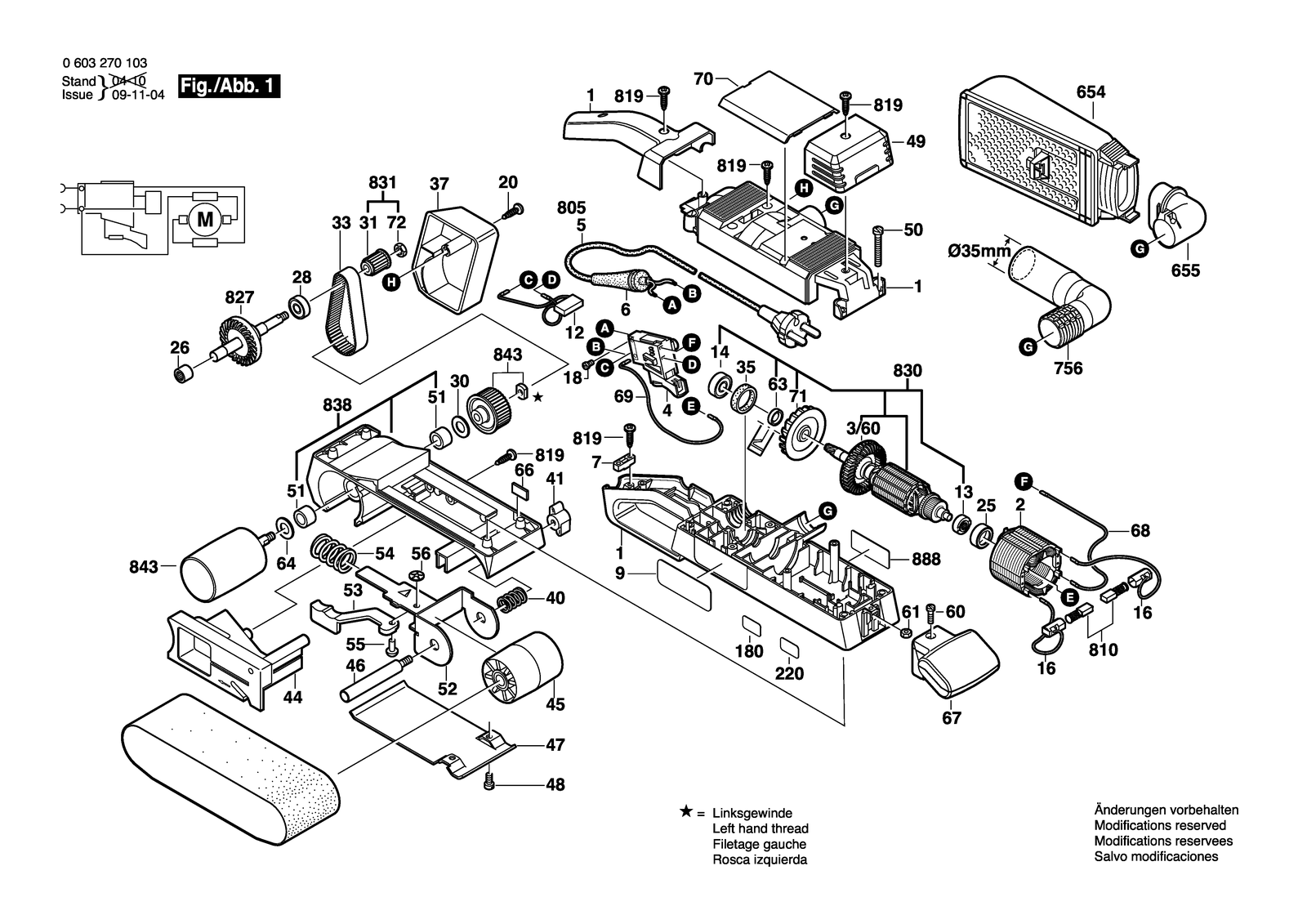 Bosch PBS 75 A parts diagram, sheet 1