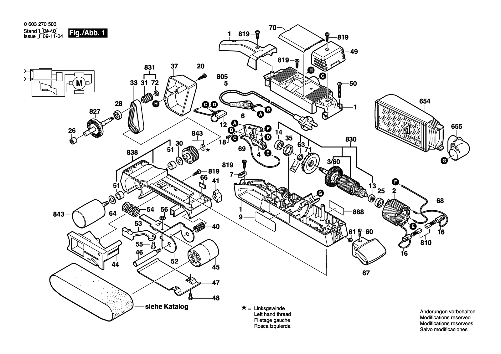 Bosch PBS 75 AE parts diagram, sheet 1