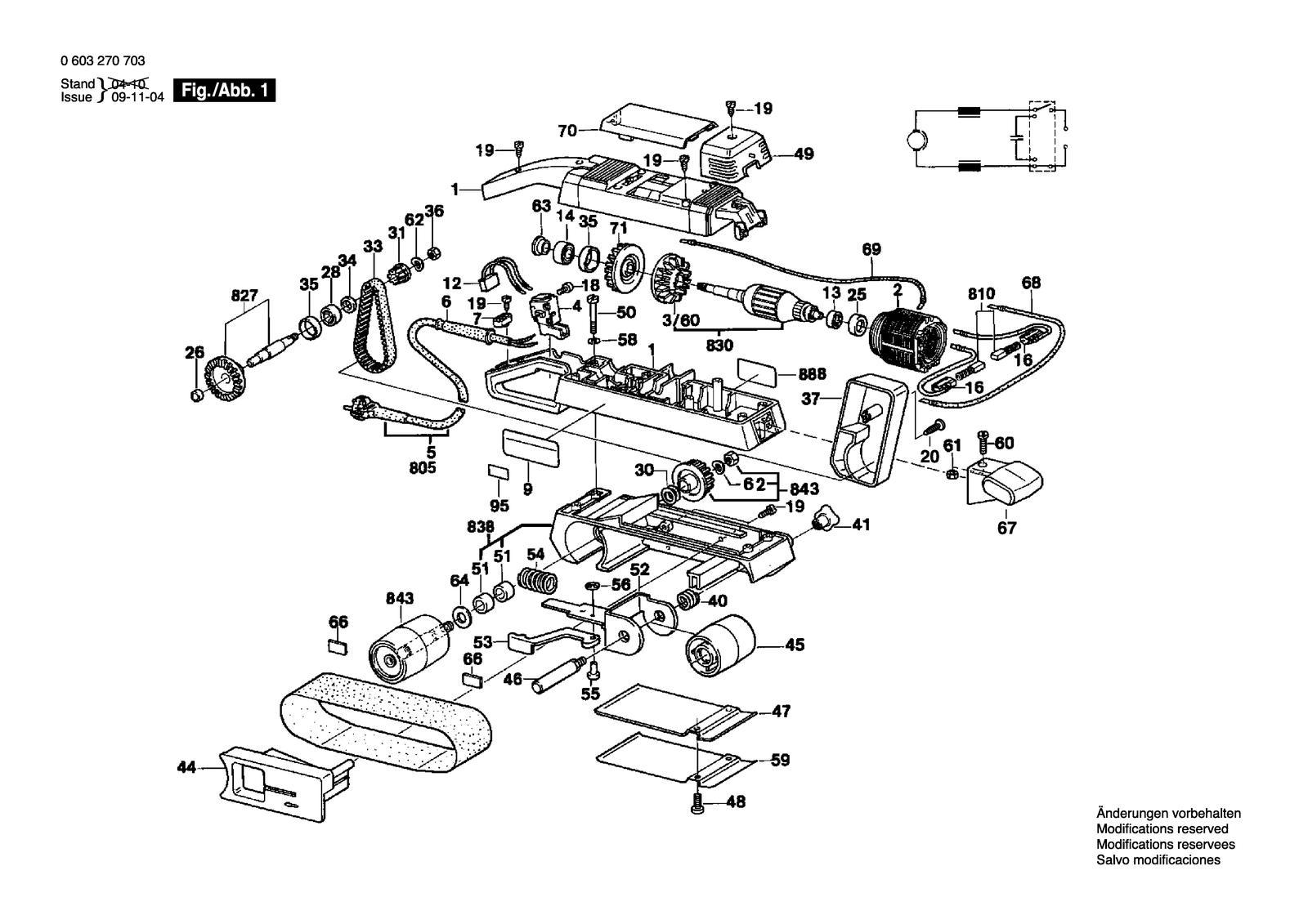 Bosch PBS 75 E parts diagram, sheet 1