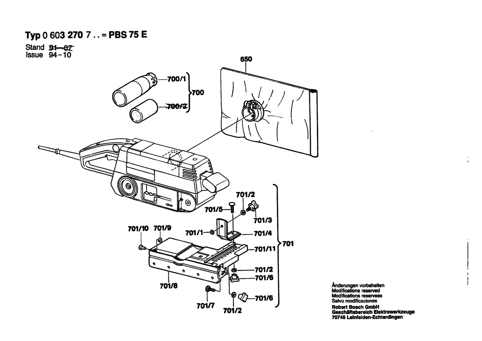 Bosch PBS 75 E parts diagram, sheet 2