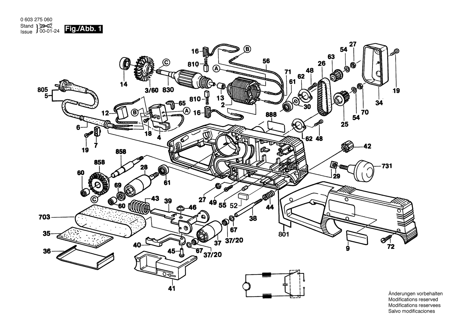 Bosch PBS 60 parts diagram, sheet 1