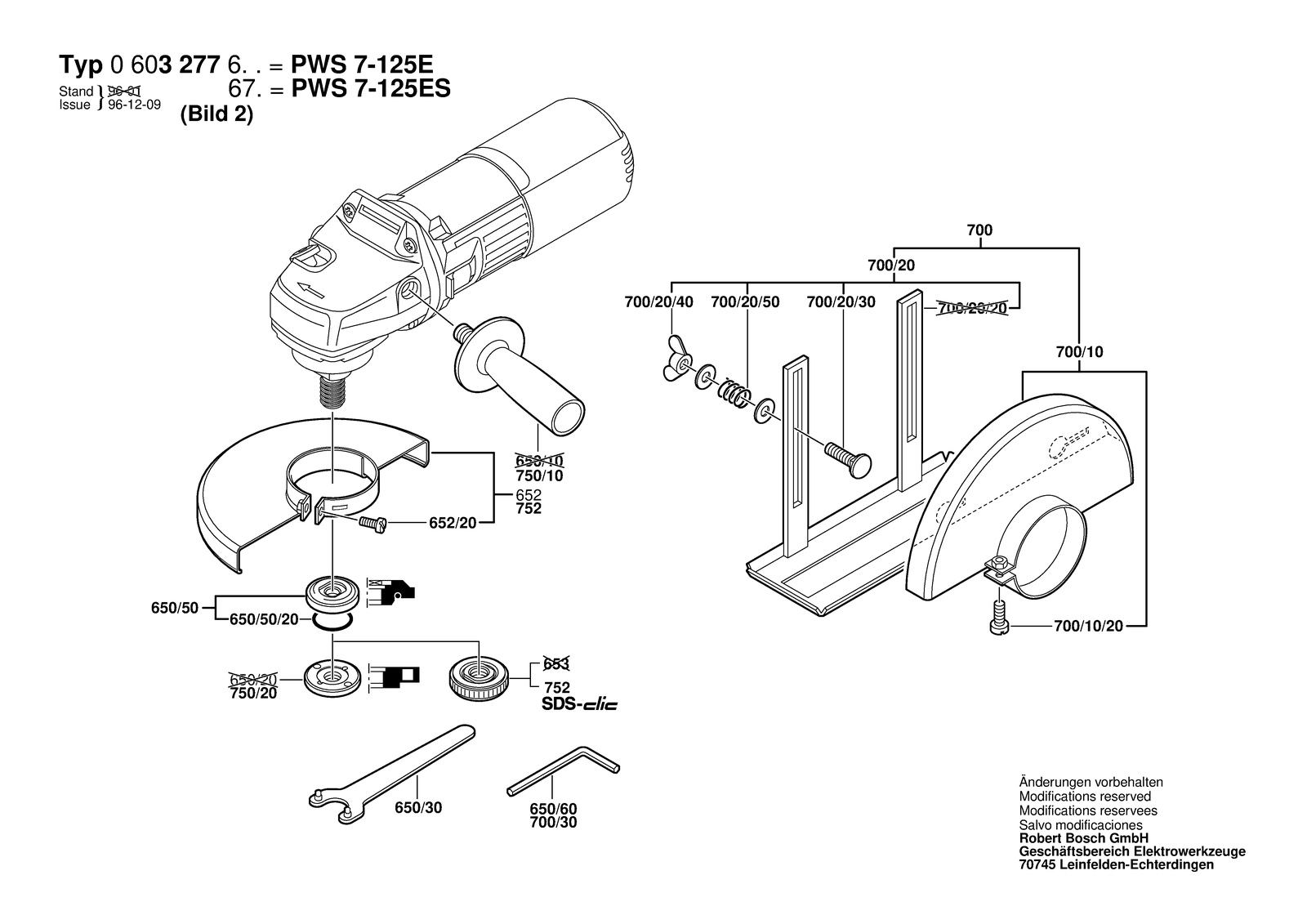 Bosch PWS 7-125 E parts diagram, sheet 2