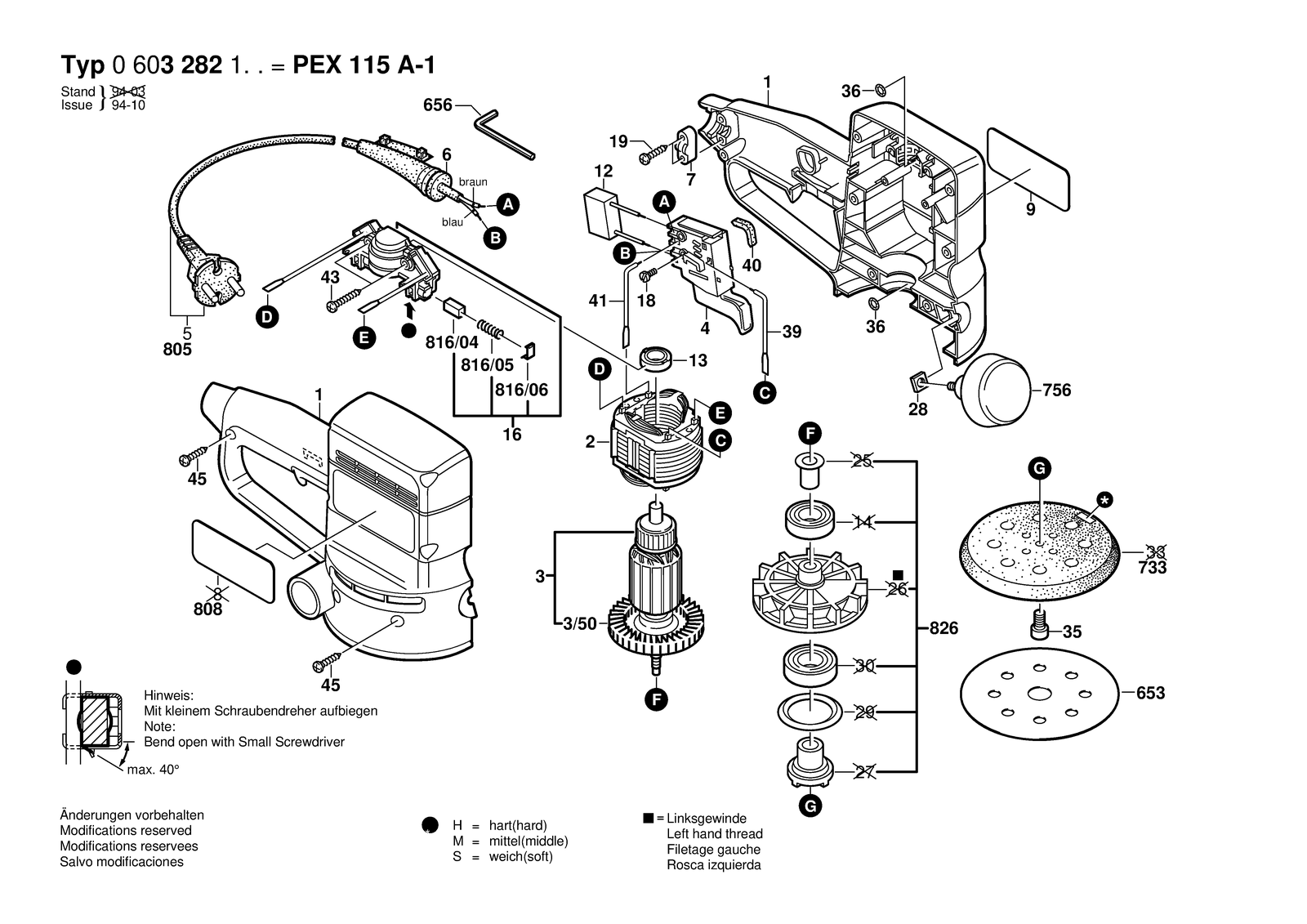 Bosch PEX 11 A-1 parts diagram, sheet 1