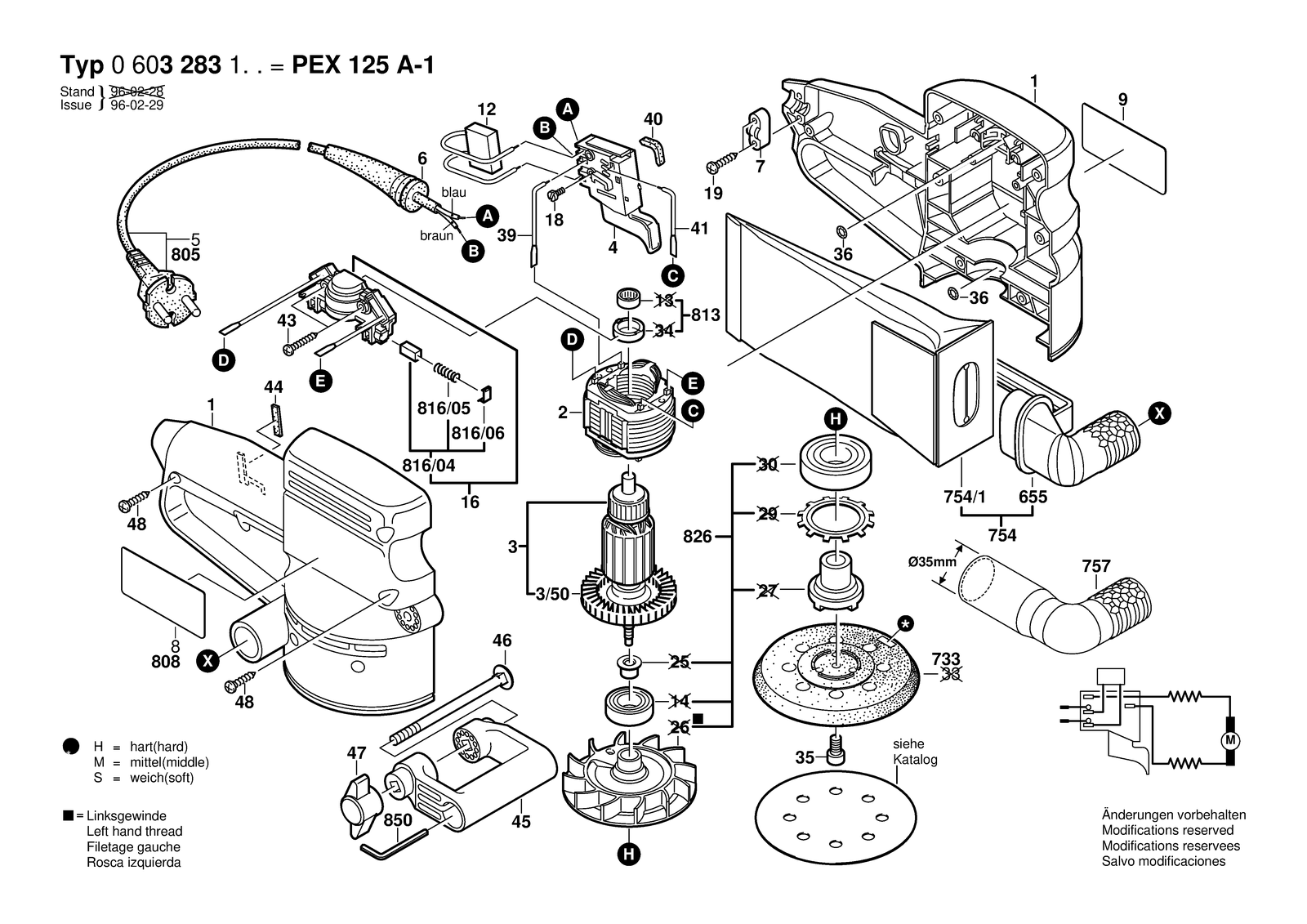Bosch PEX 125 A-1 parts diagram, sheet 1