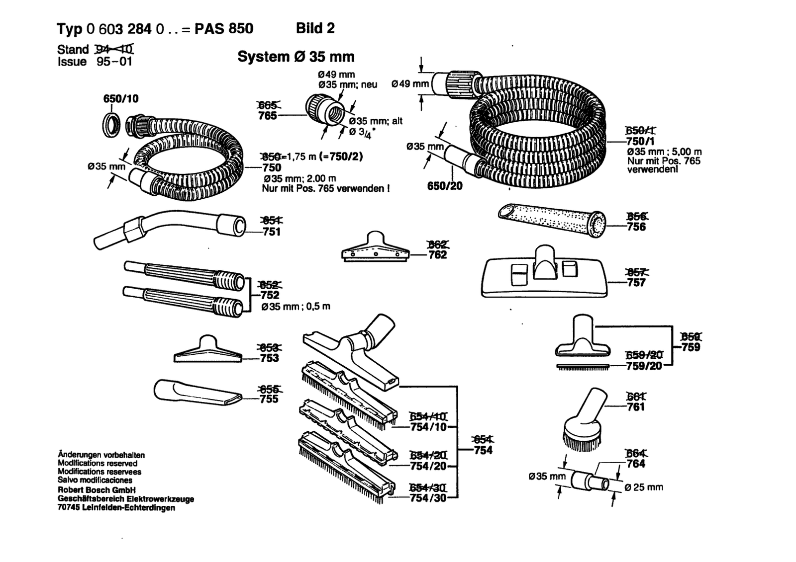 Bosch PAS 850 parts diagram, sheet 2